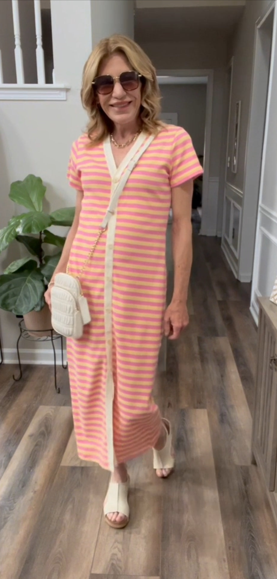 Striped Knit Dress in Citrus Stripe