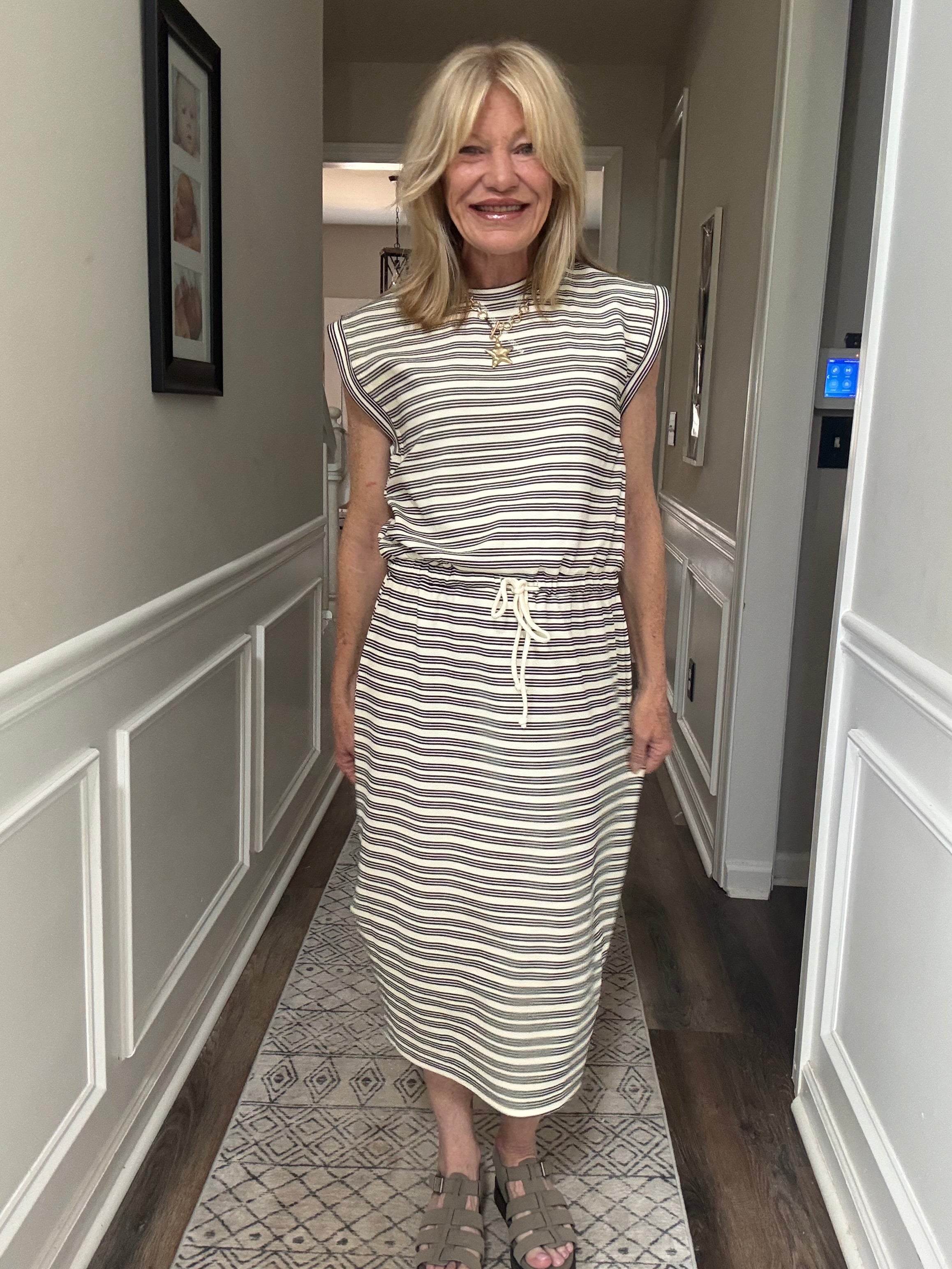 Stripe Midi Dress
