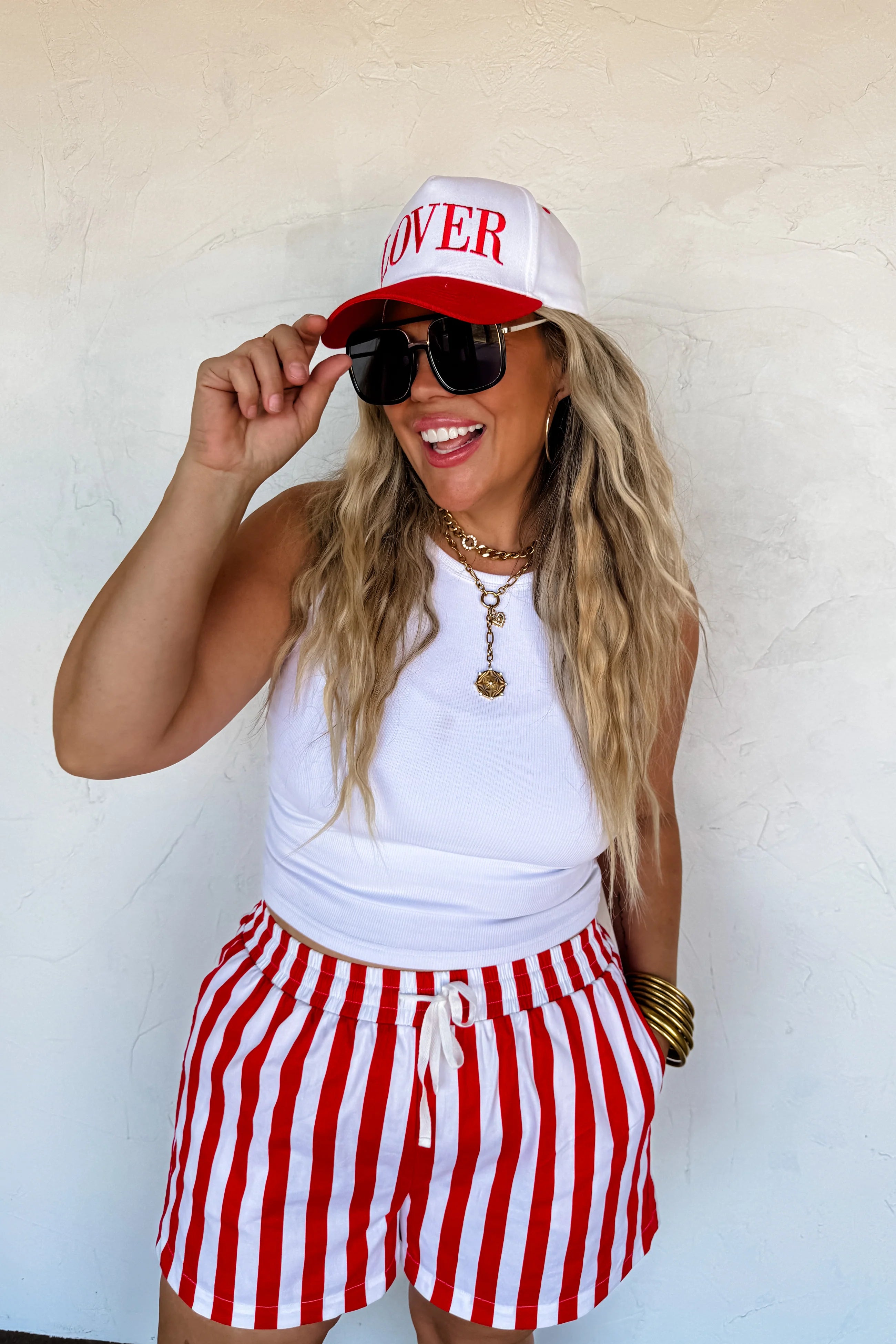 Summer Stripe Shorts in Red