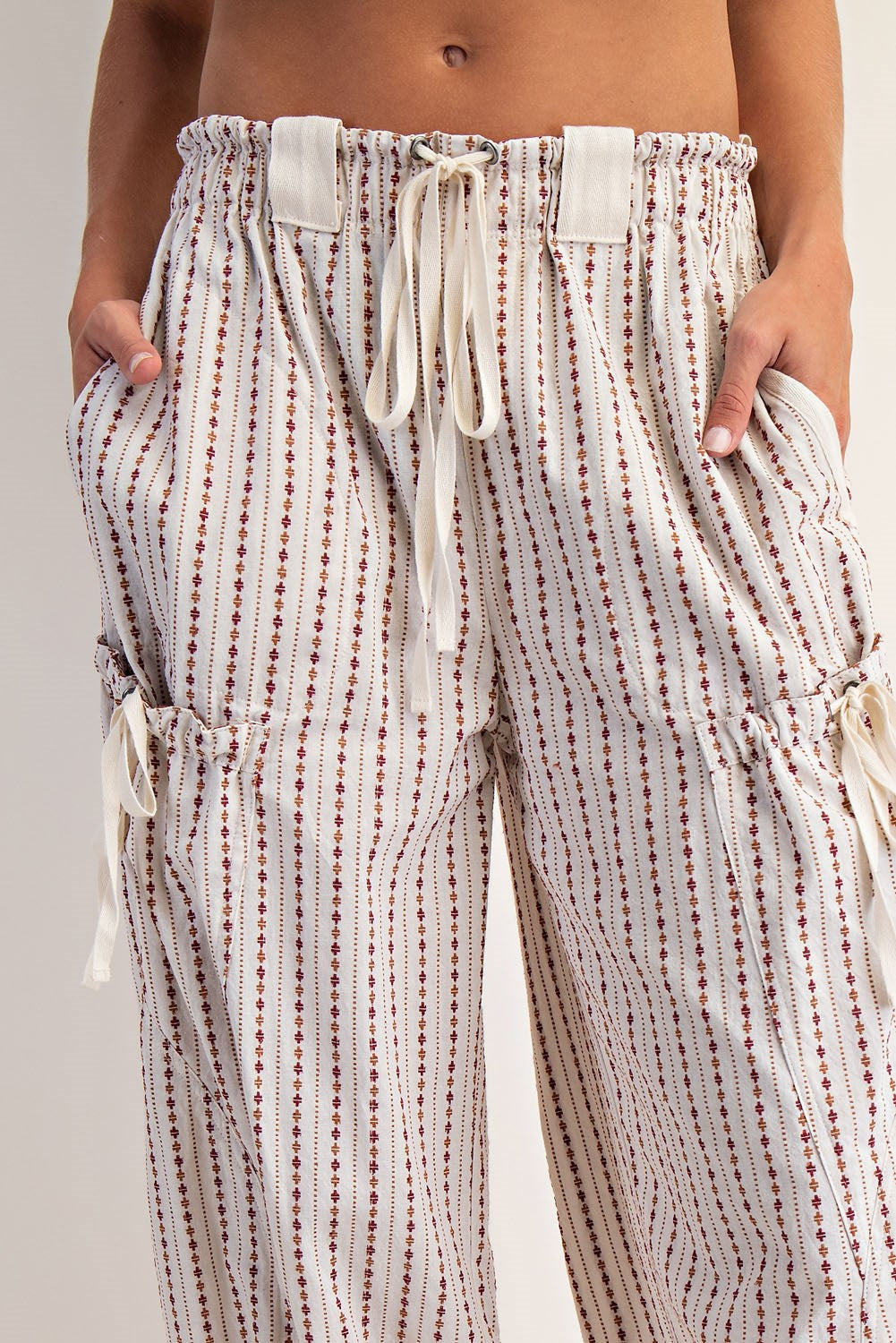 Soft Wash Diamond Print Joggers in Oatmeal