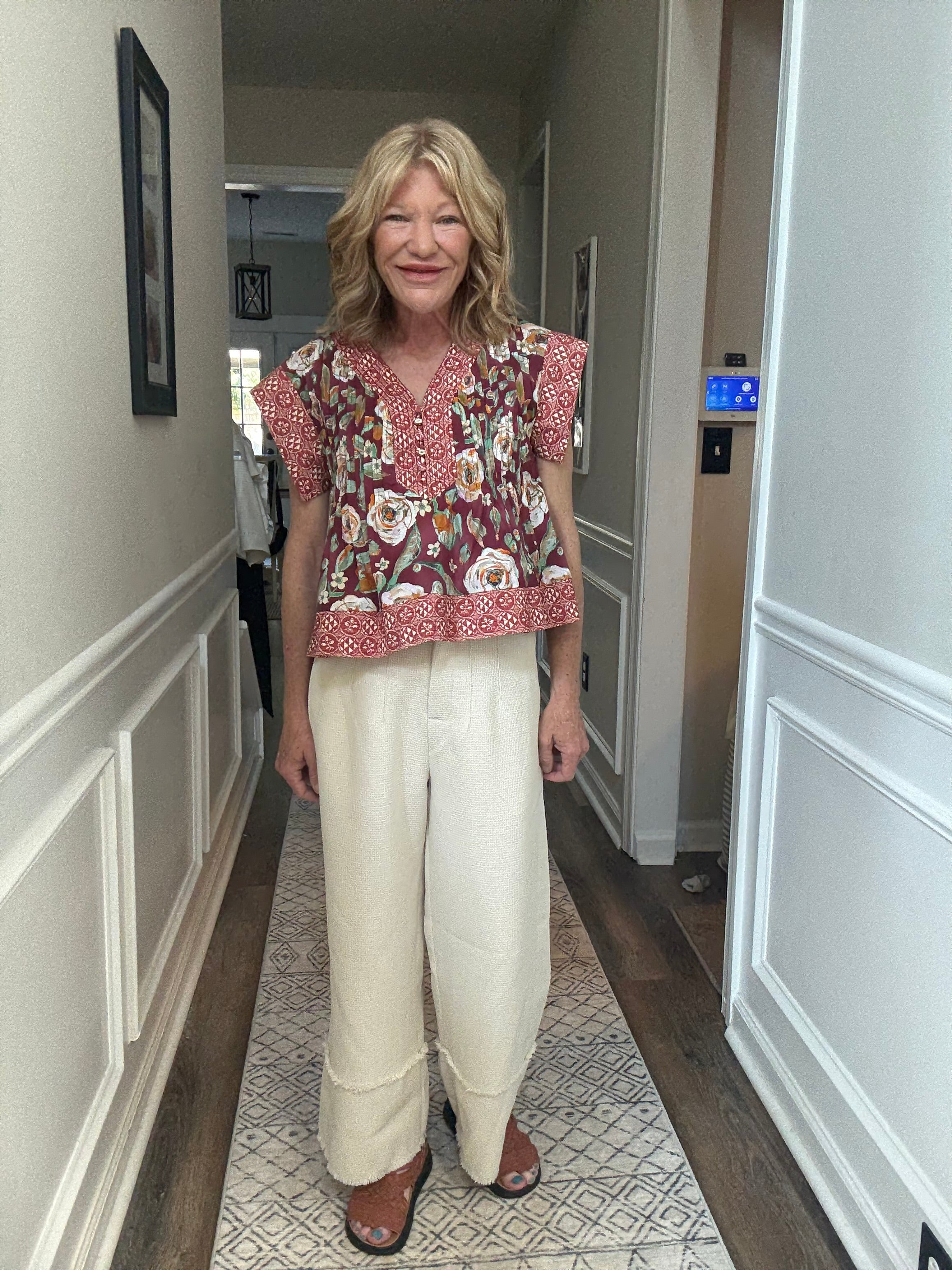 Floral Pleated Top