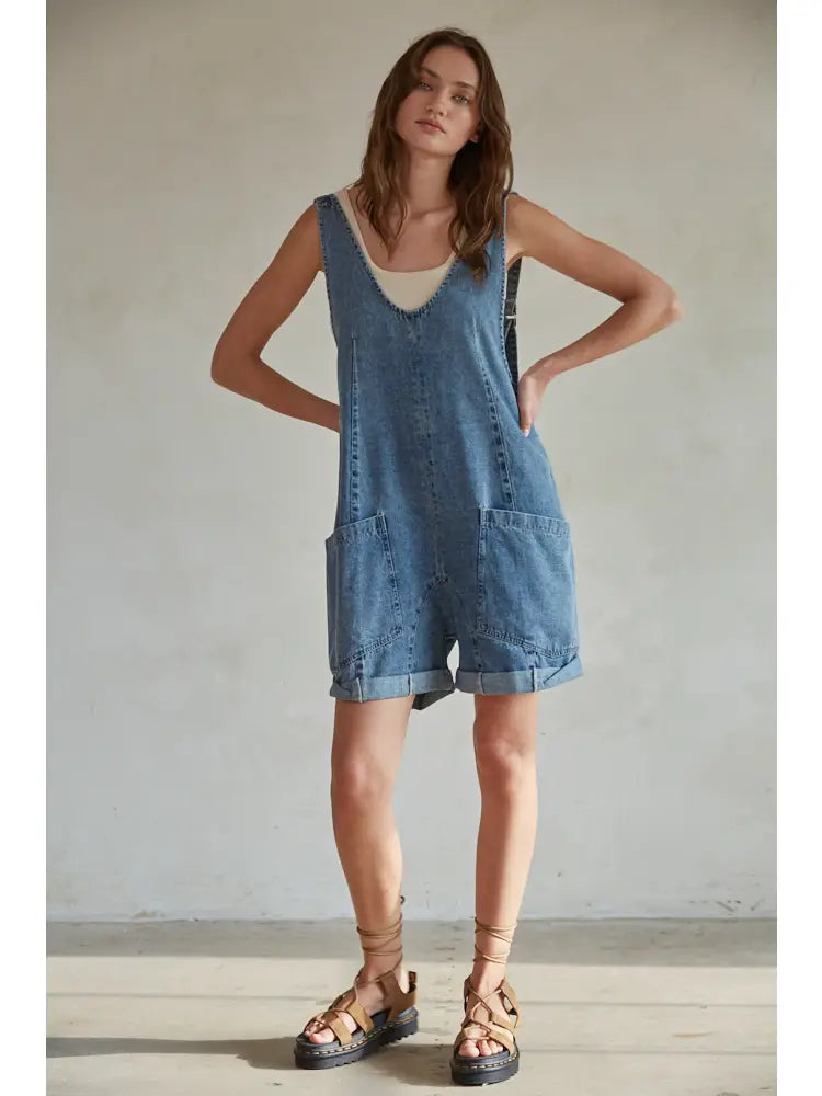 Soft Denim Overalls