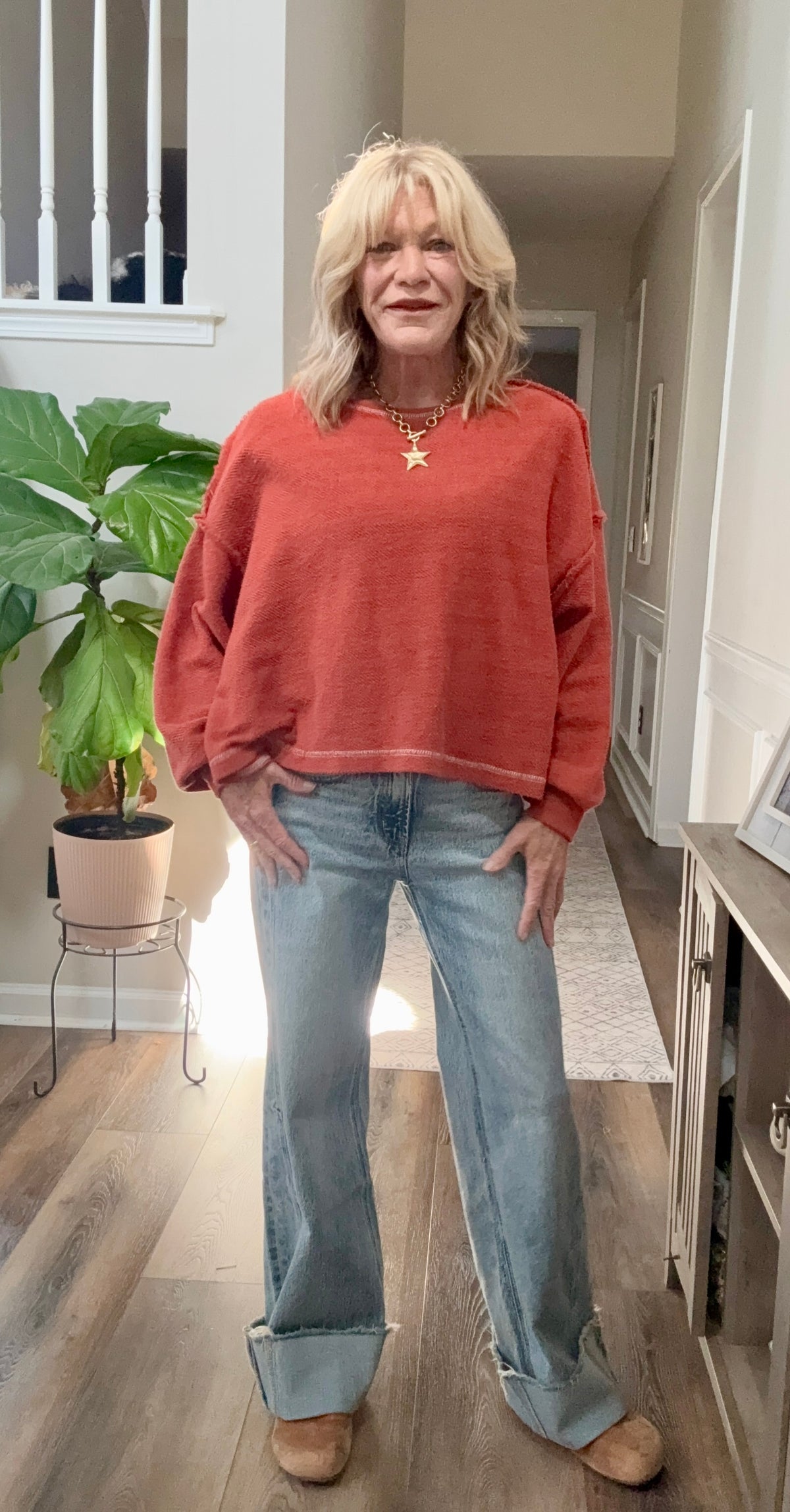 Reverse French Terry Long Sleeve Top