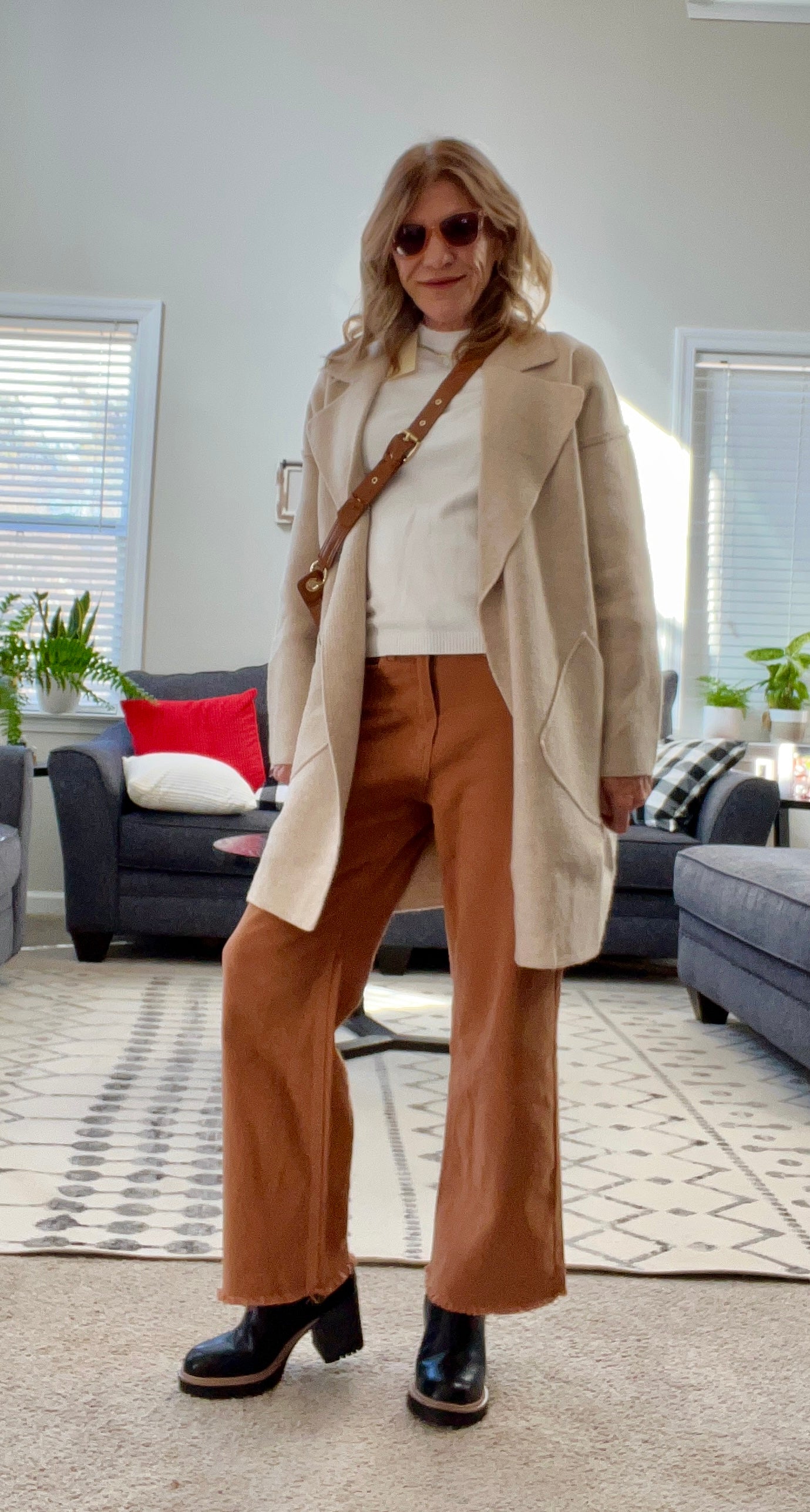 High Rise Soft Crop Pants in Sienna