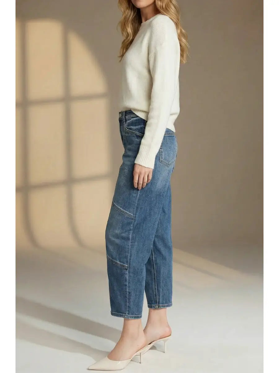 RELAXED TAPERED HIGH RISE BARREL JEANS by Artemis Vintage