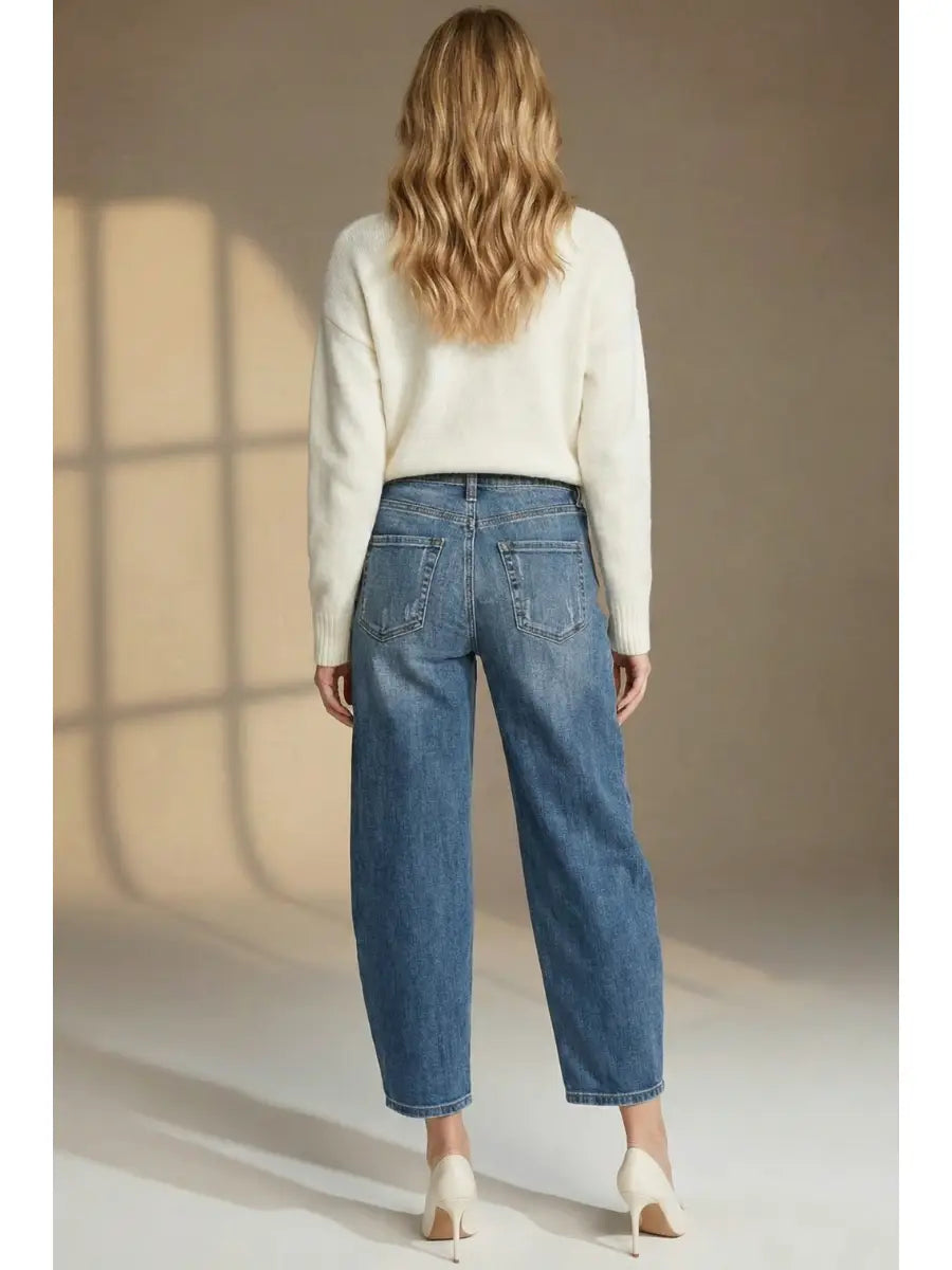 RELAXED TAPERED HIGH RISE BARREL JEANS by Artemis Vintage