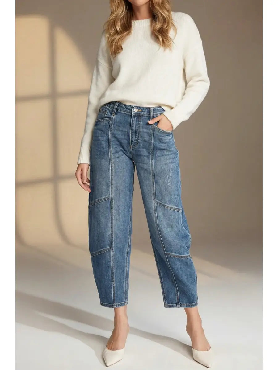 RELAXED TAPERED HIGH RISE BARREL JEANS by Artemis Vintage