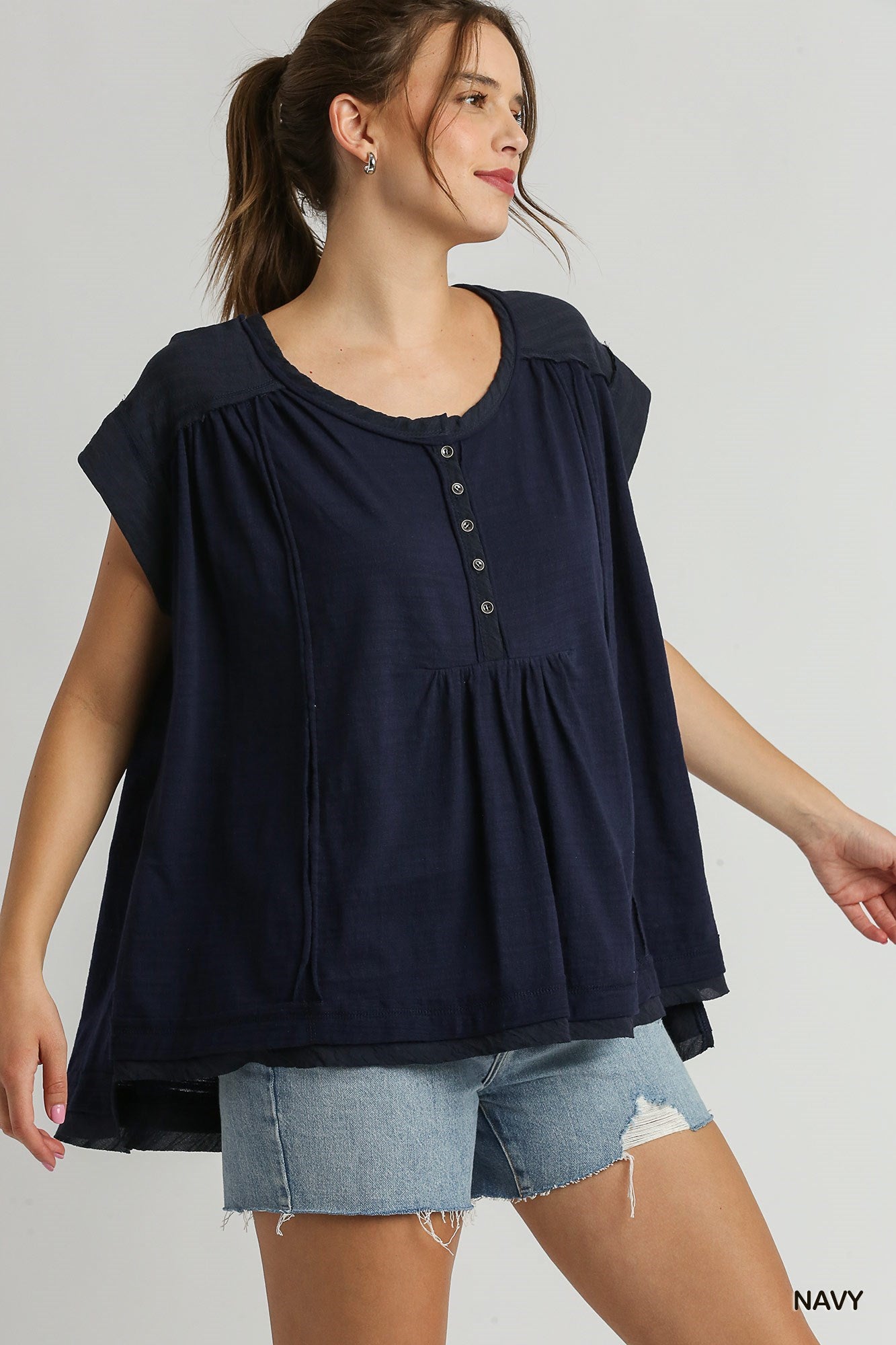 Oversize Slub Knit Top in two Colors