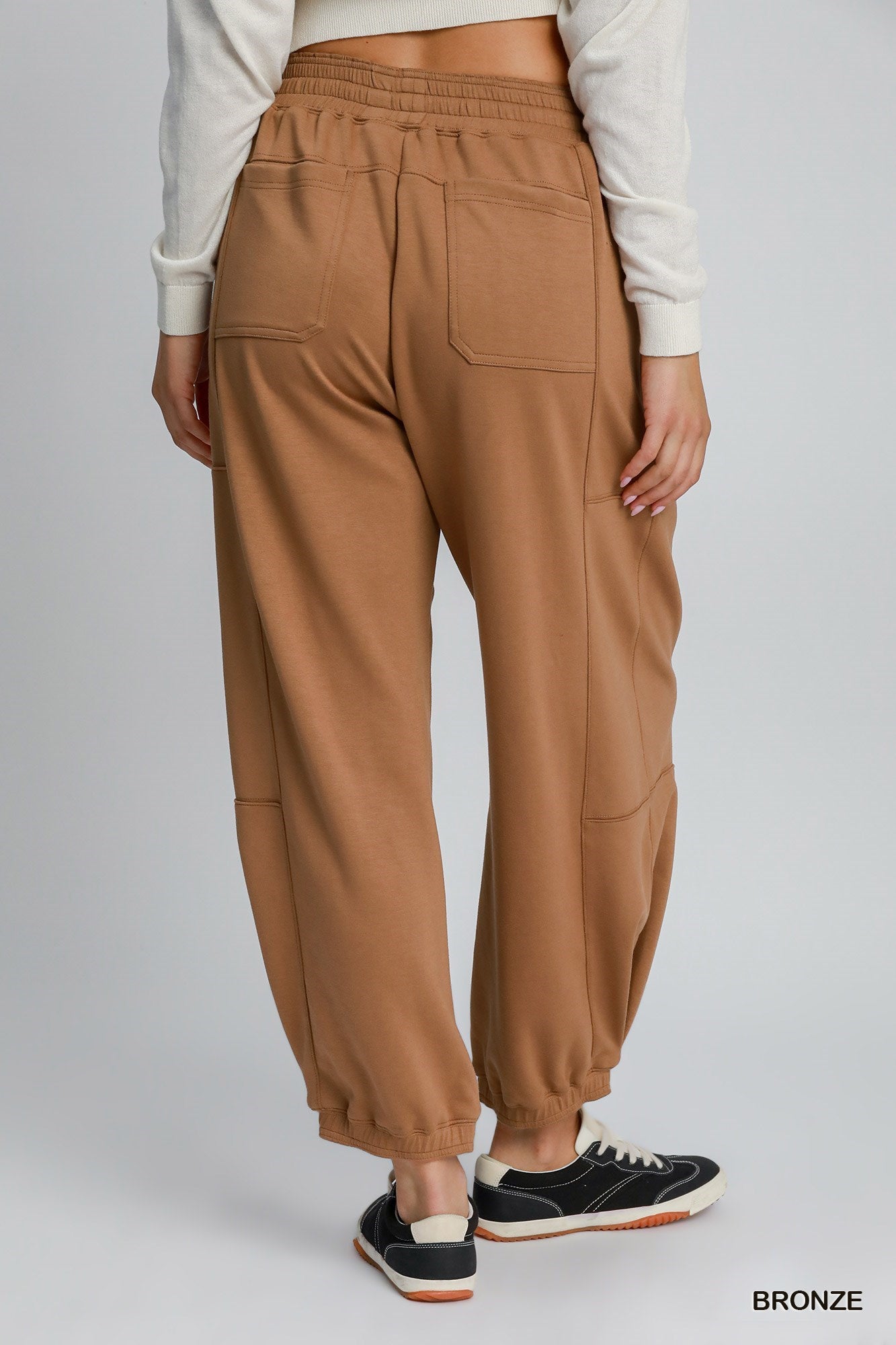 LUXEKNIT Barrel Joggers in Bronze