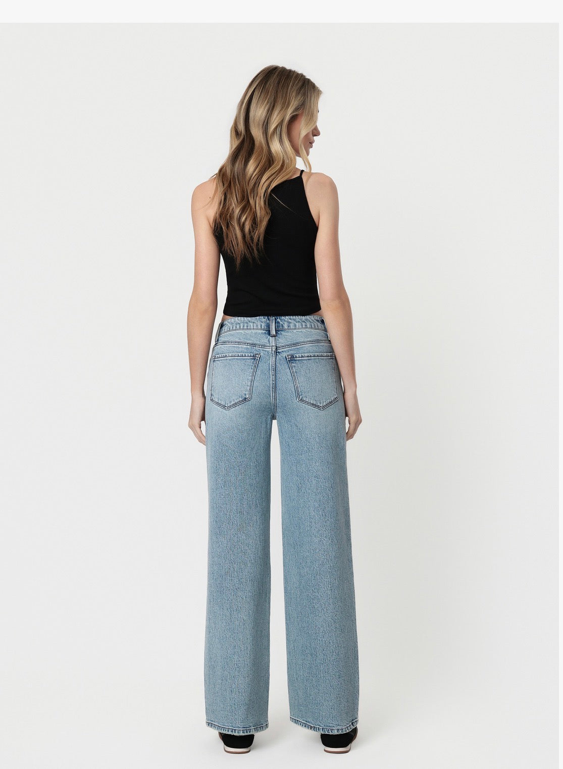 Vervet High Rise Tinted Washed Wide Leg Jeans