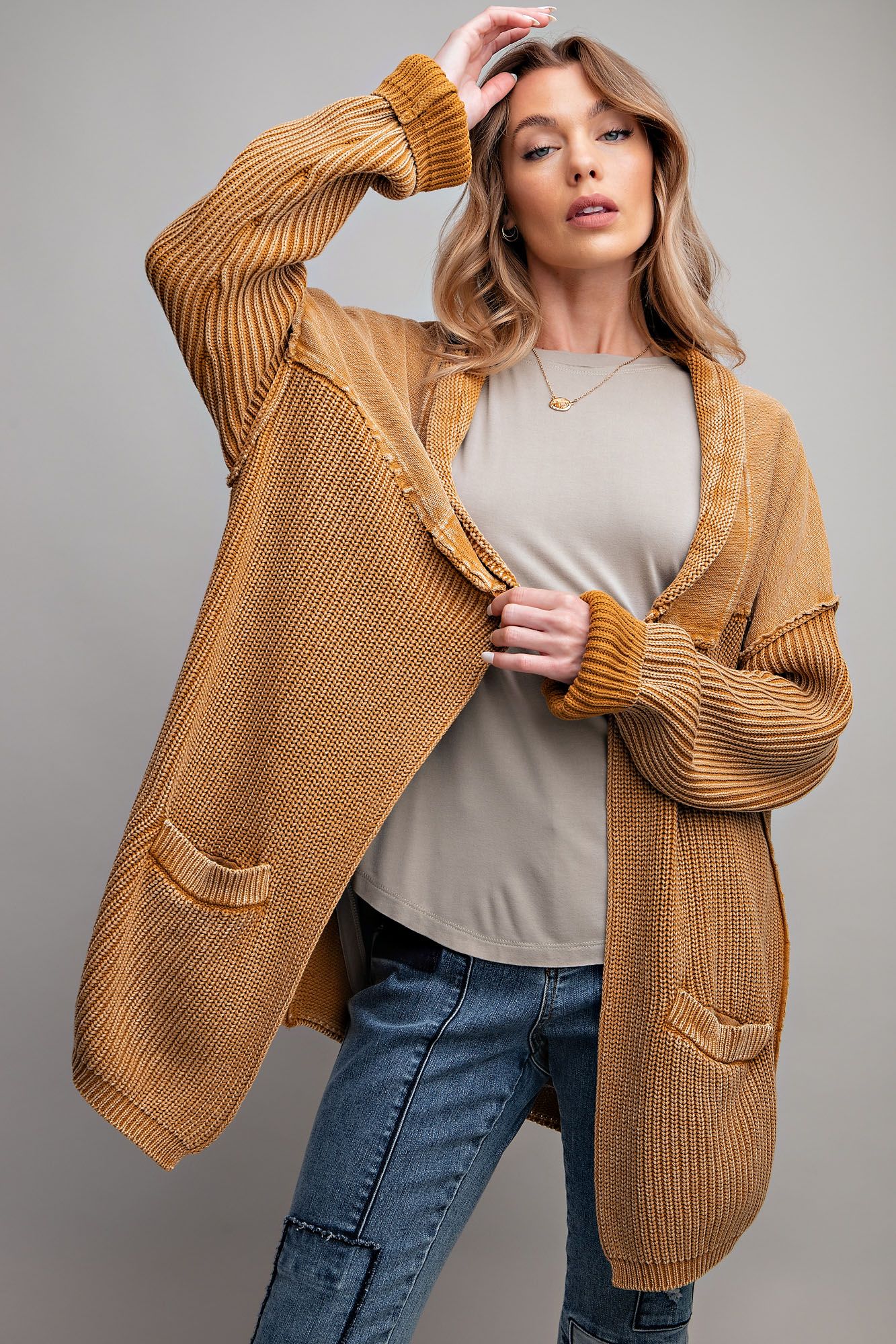 Mineral Washed Cardigan