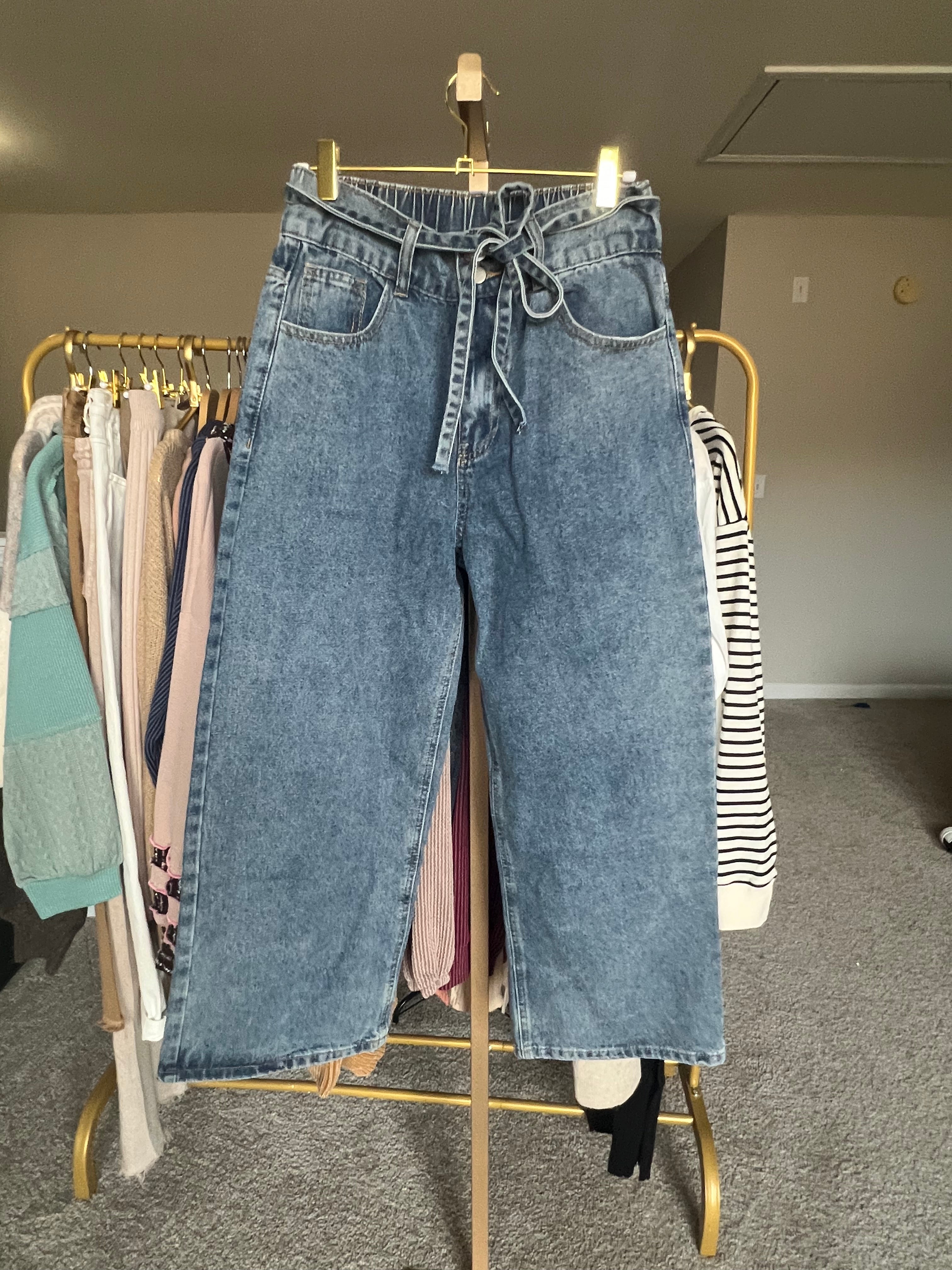 2 Button Wide Leg Denim