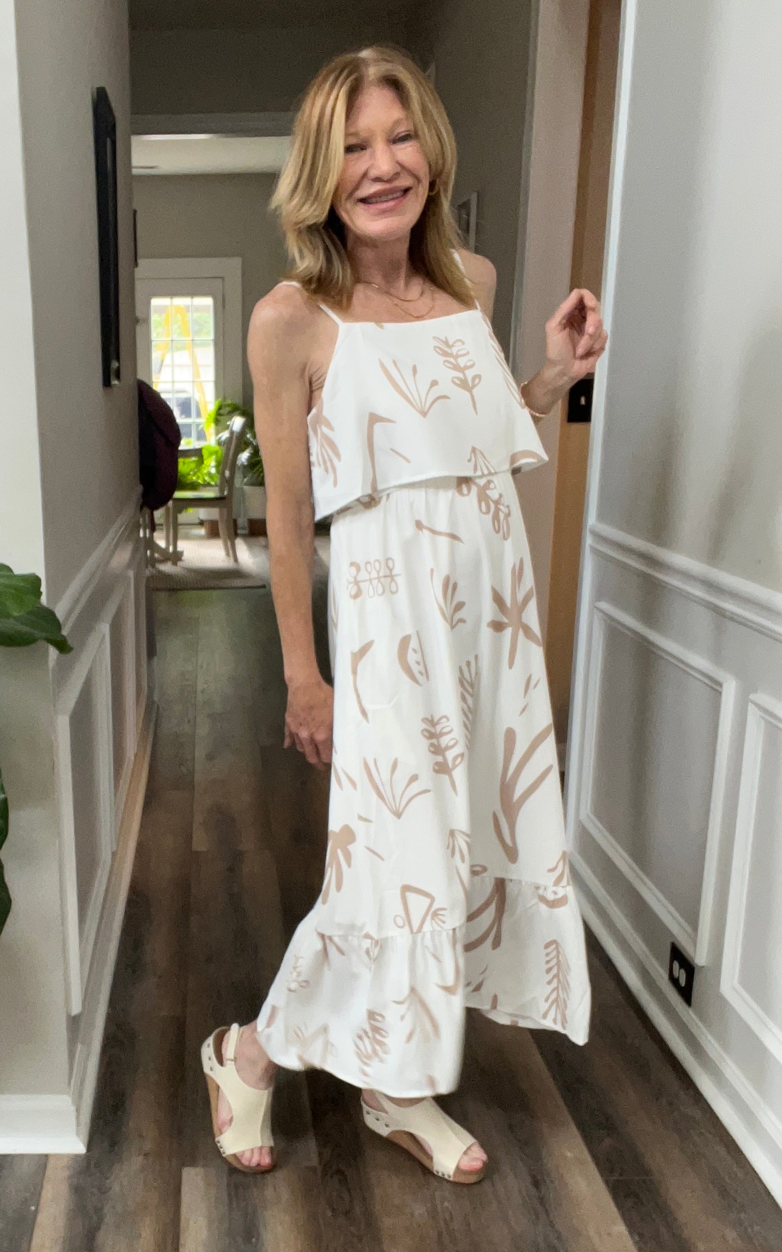 Floral Flowy Top Midi Dress