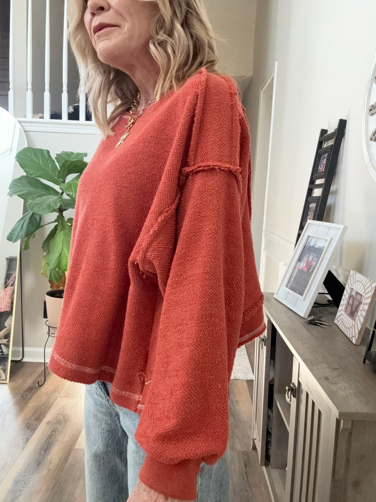 Reverse French Terry Long Sleeve Top