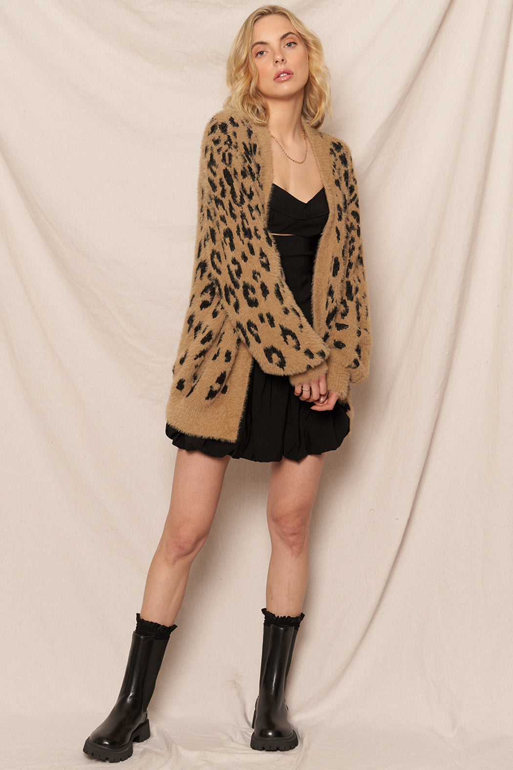 Soft Leopard Print Sweater Cardigan