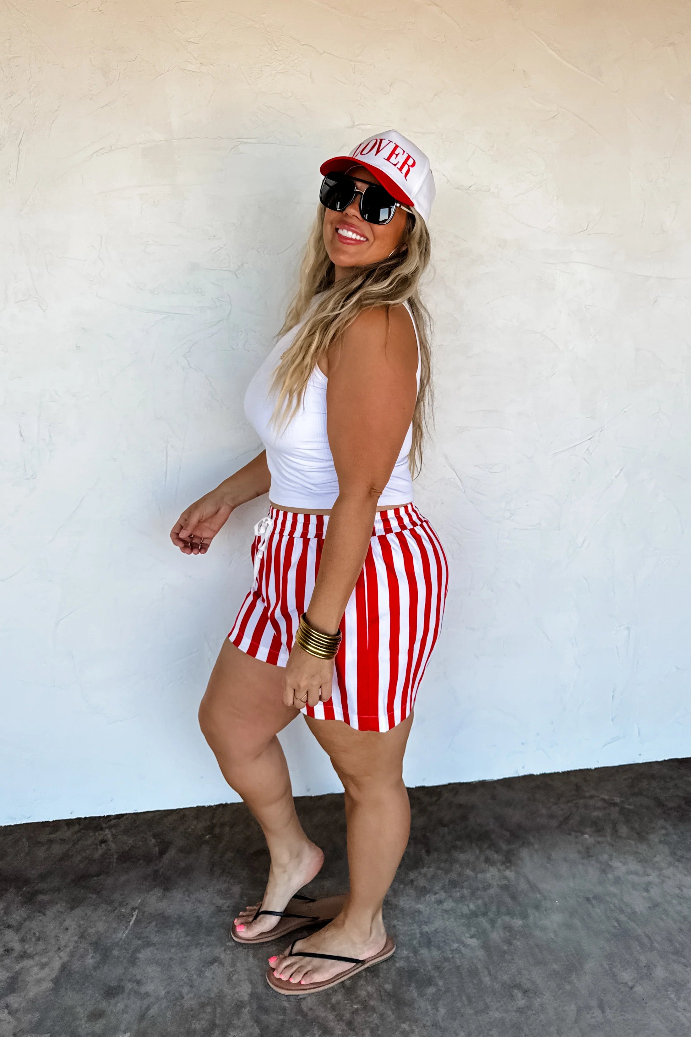Summer Stripe Shorts in Red