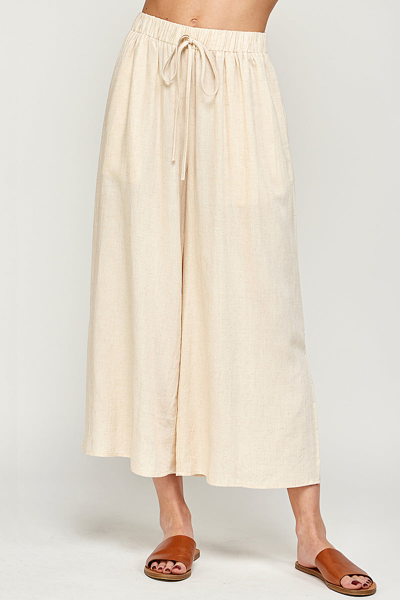 Flare Wide Leg Pants in Natural