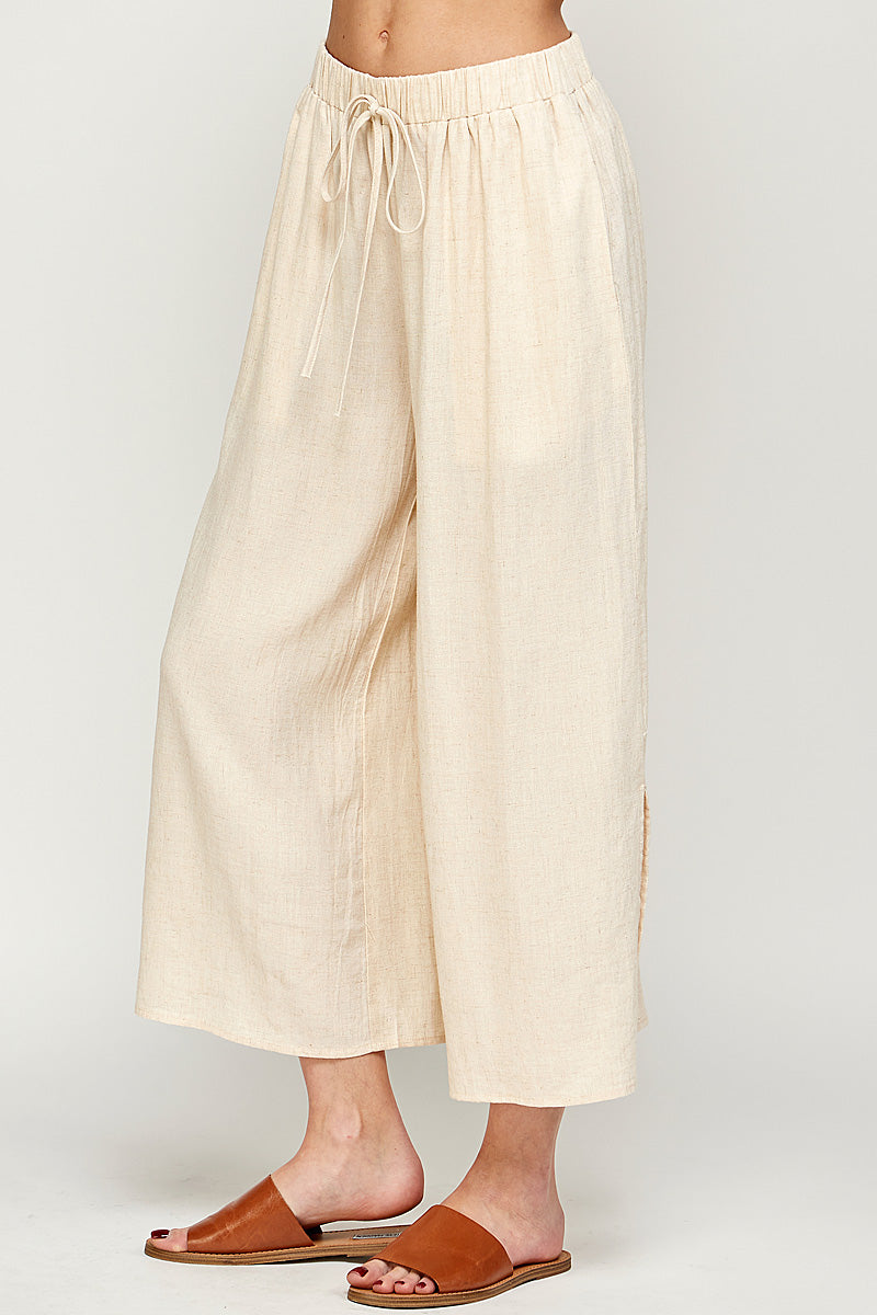 Flare Wide Leg Pants in Natural