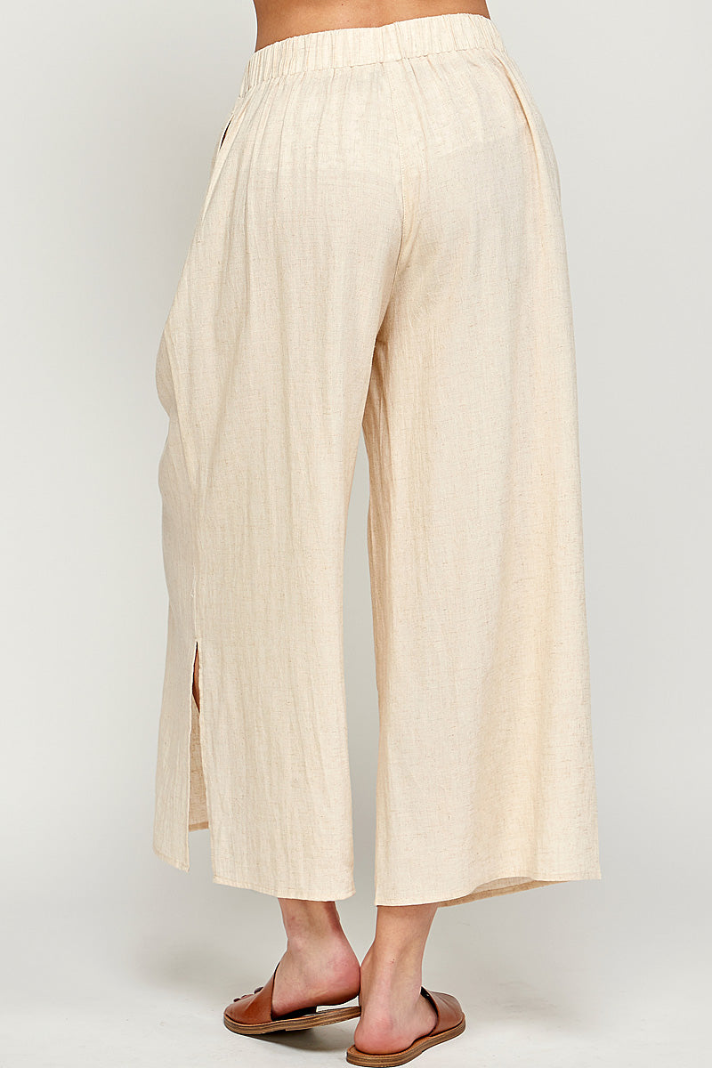 Flare Wide Leg Pants in Natural