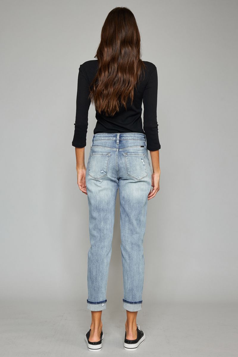 High Rise Cuffed Jeans by Kancan