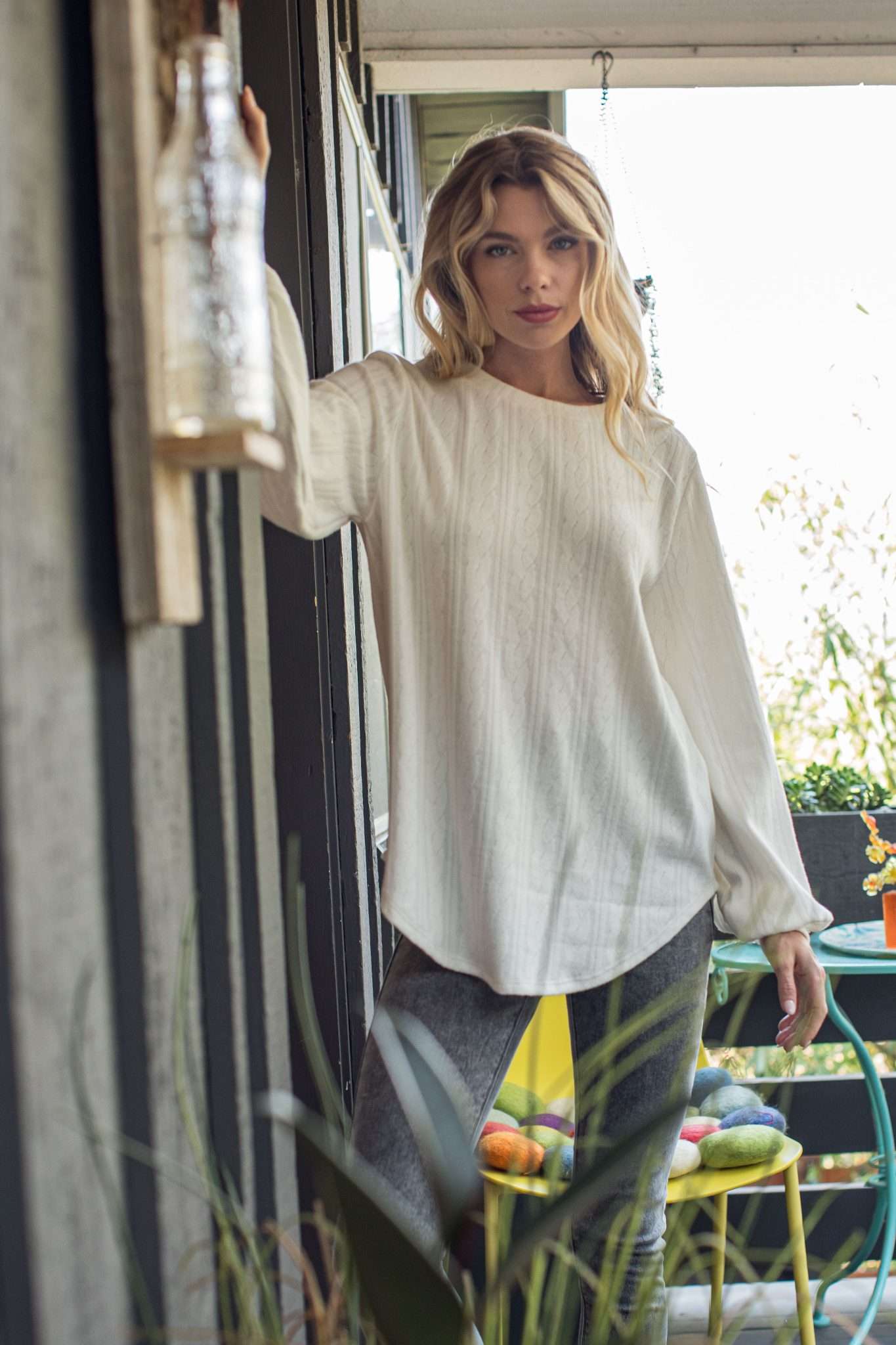 Soft Knit Sweater in Ivory