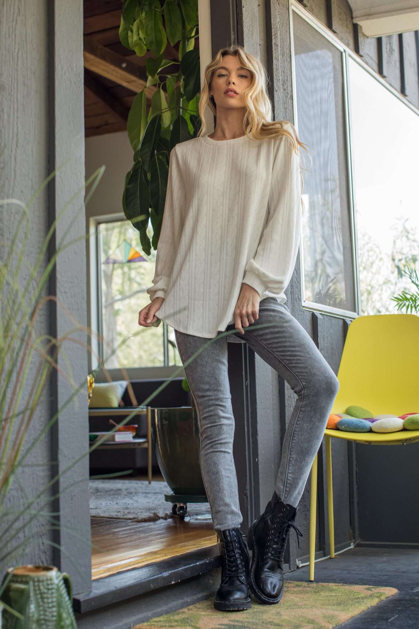 Soft Knit Sweater in Ivory