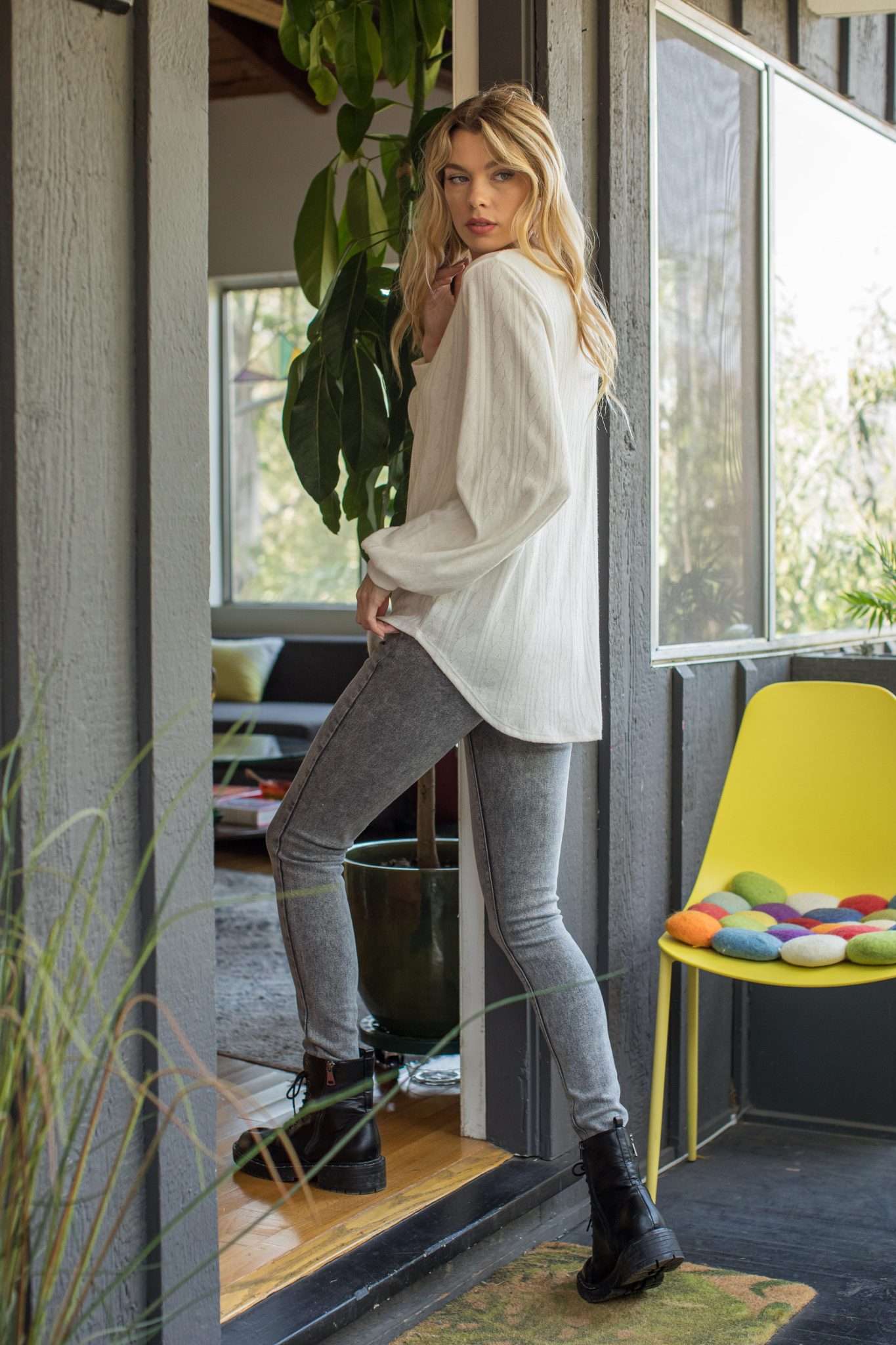 Soft Knit Sweater in Ivory