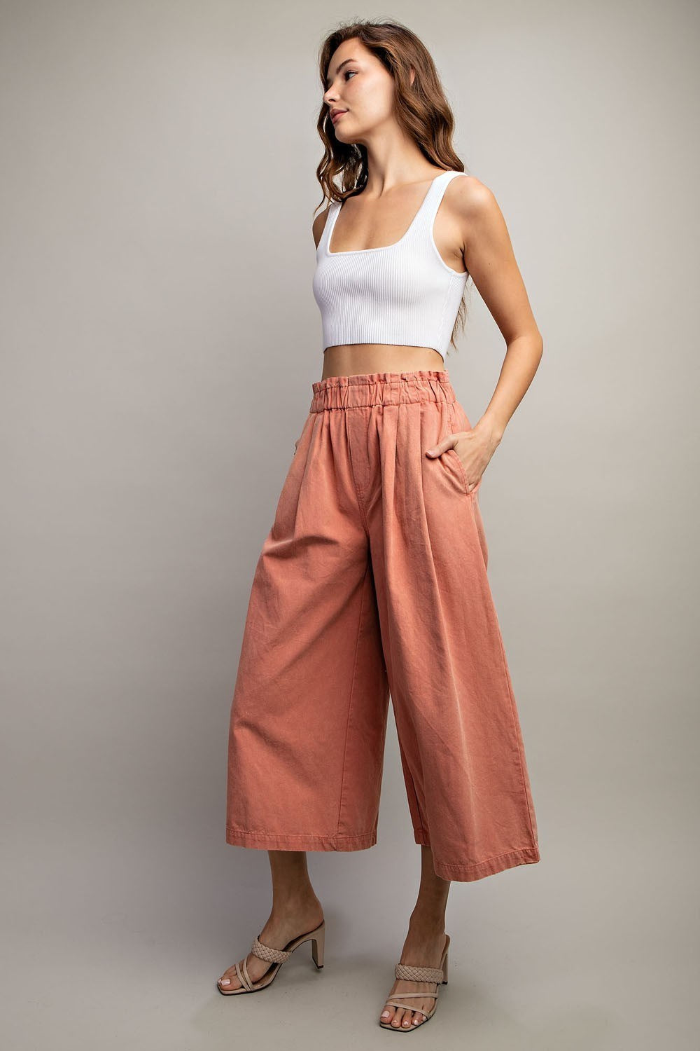 Cropped Pants in Smoky Salmon