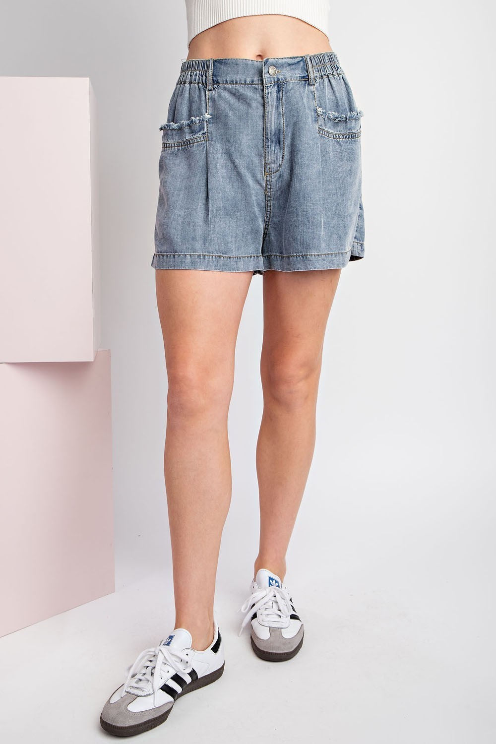 Stone Washed Denim shorts