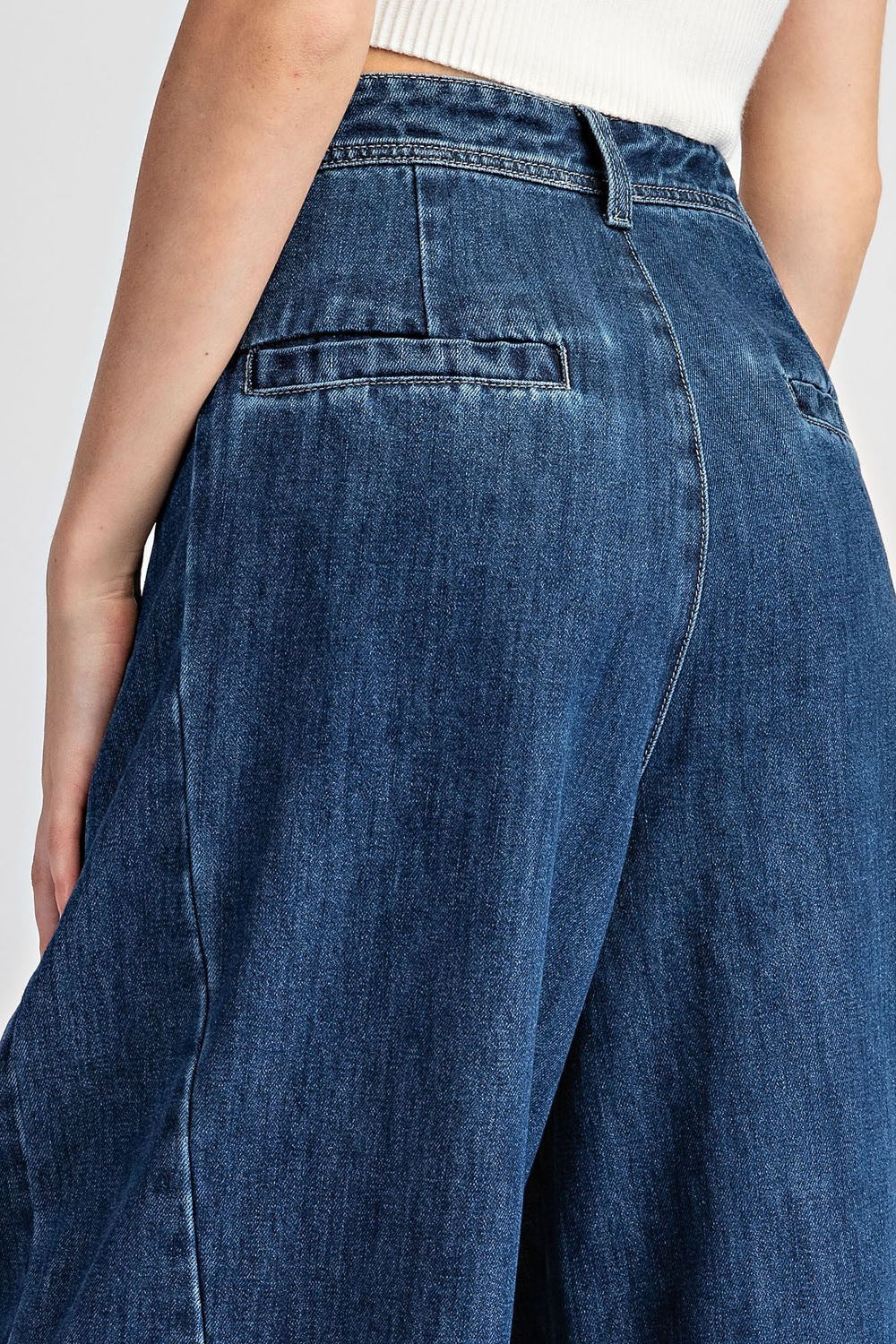 Mineral Washed Wide Leg Denim Pants