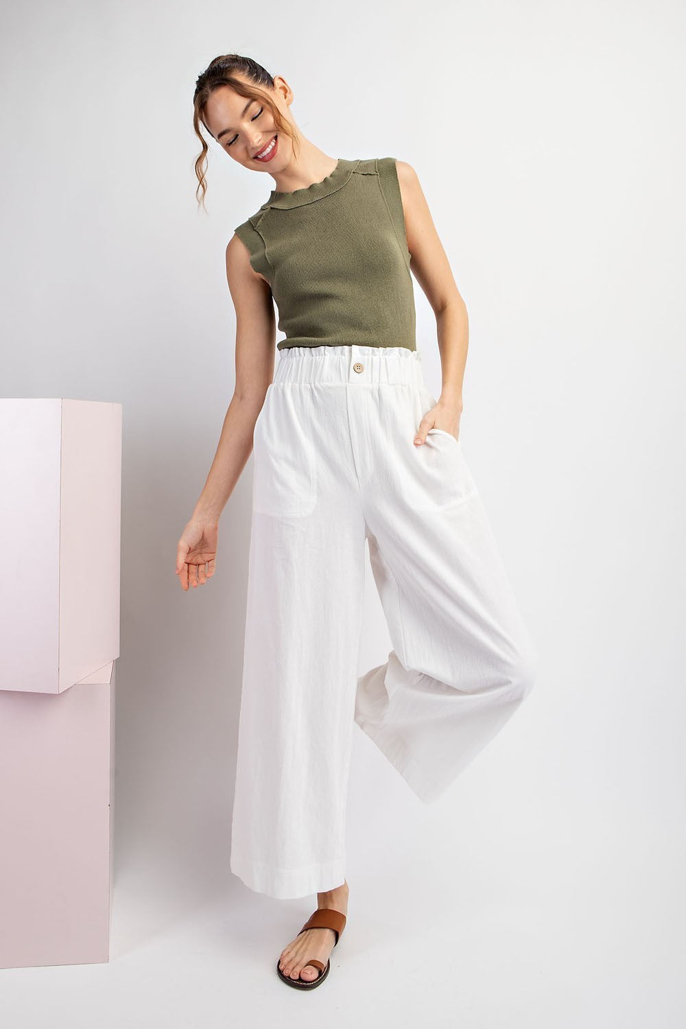 Crop Pants in off white