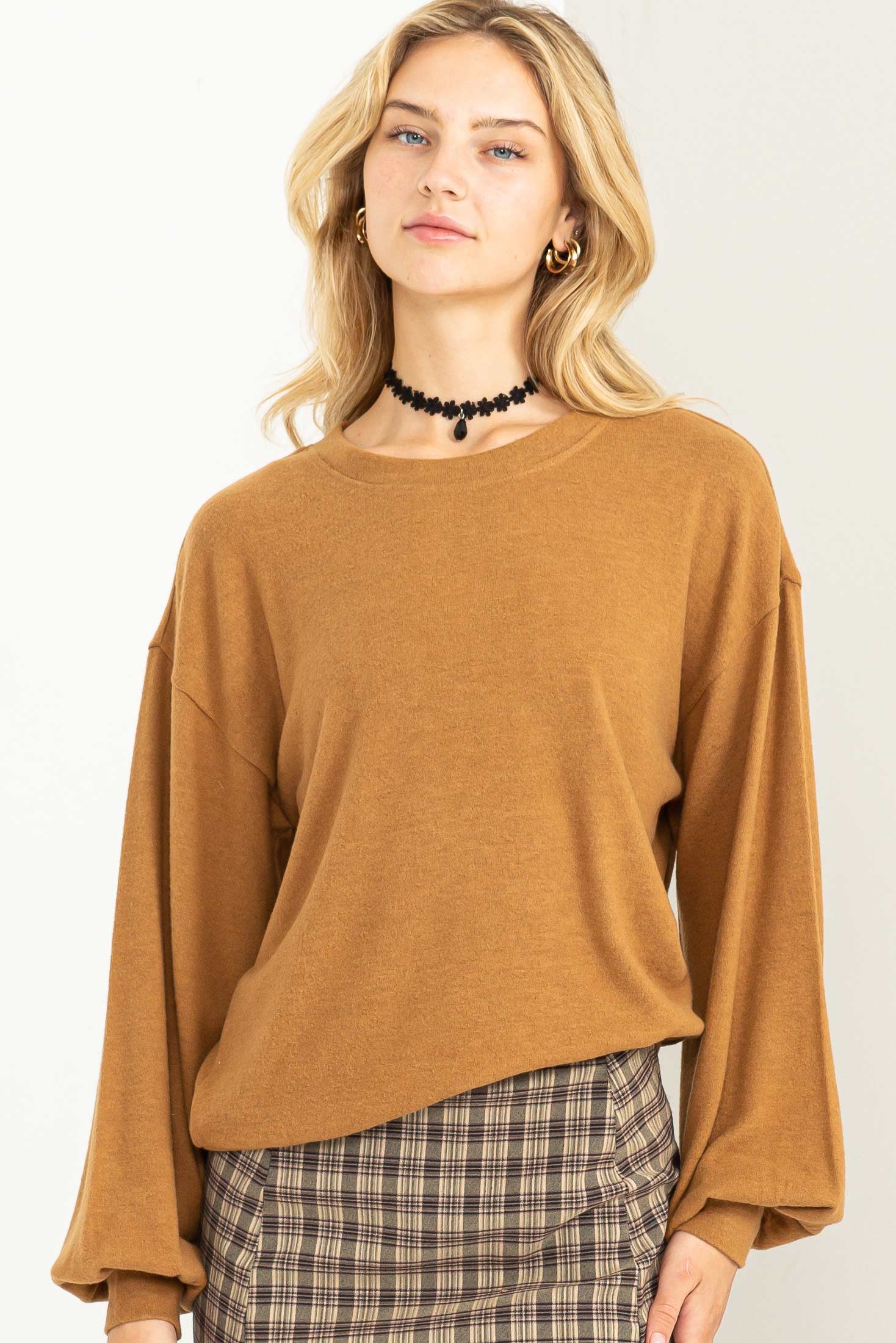 The Bailey Sweatshirt in Pale Brown