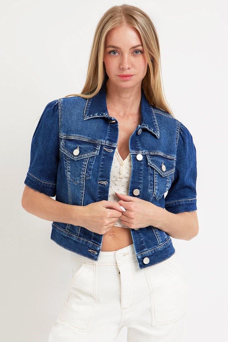 Puff Sleeve Crop Jacket