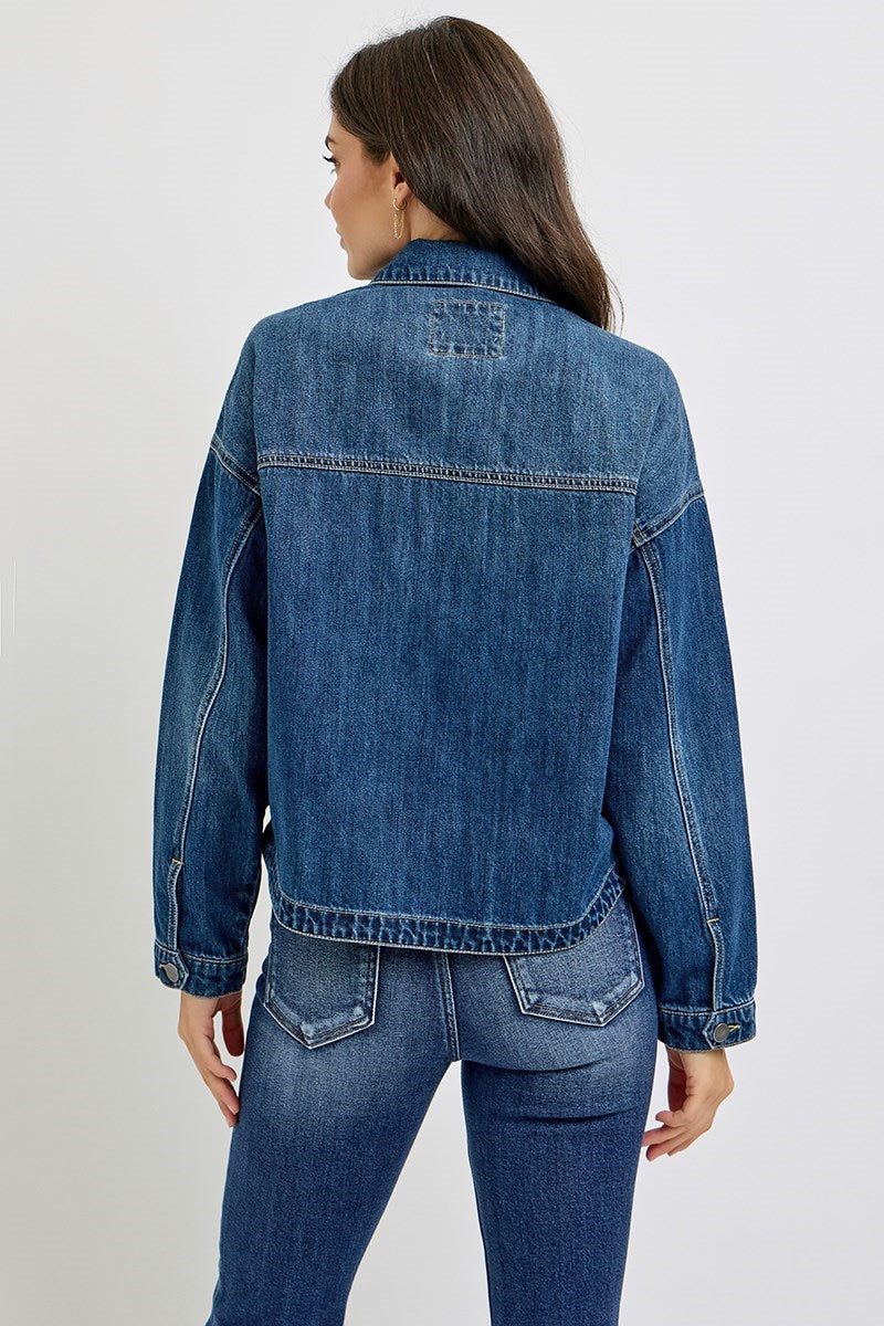 Risen Relax Fit Denim Jacket Dark Wash