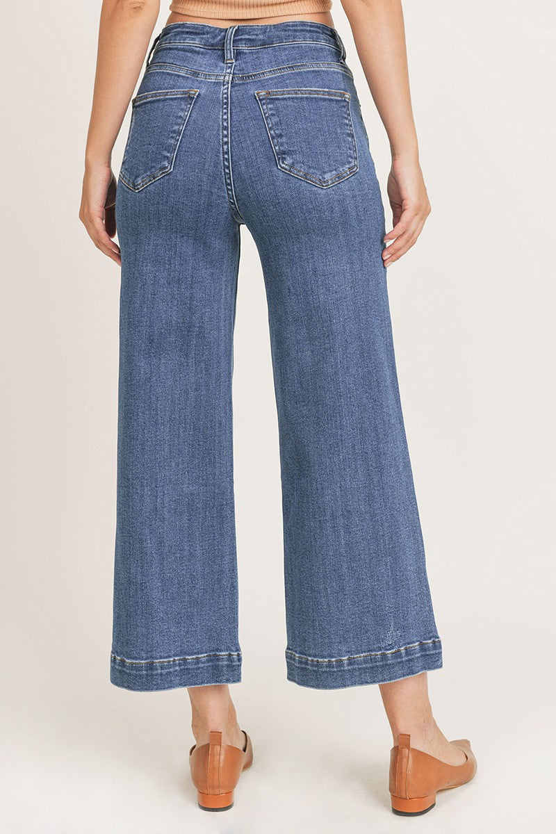 Risen Brand Ankle Wide Leg Jeans