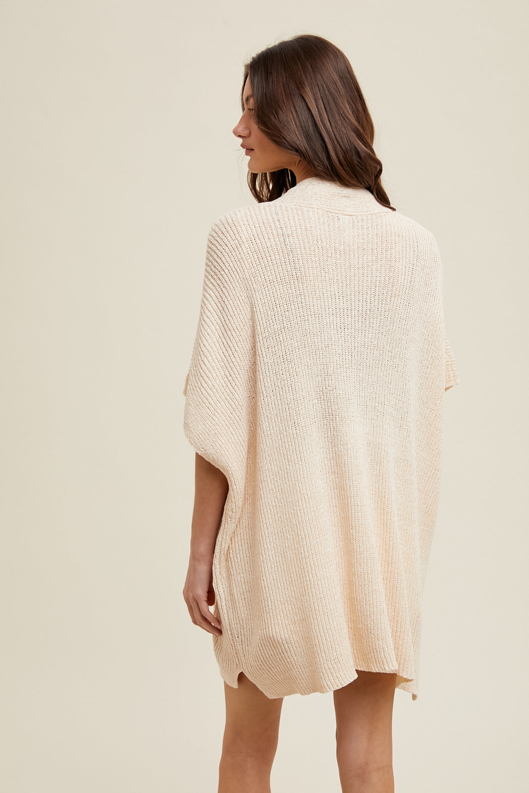 Drop Shoulder Cardigan in Shell