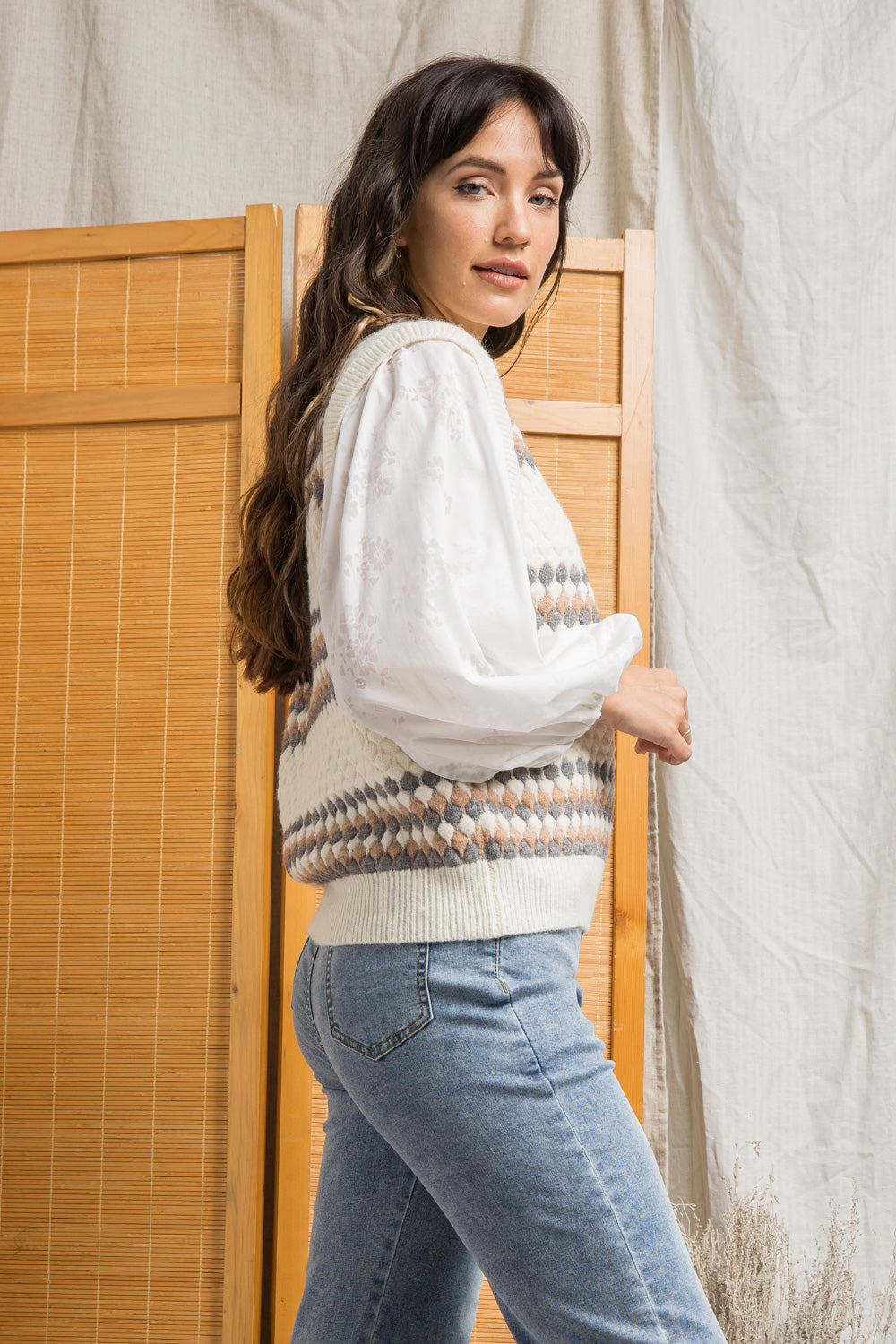 V-Neck Knit Sweater Vest