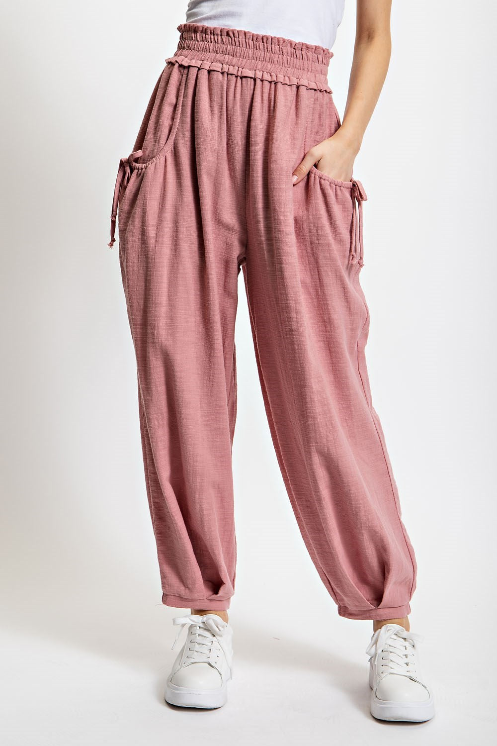 Voluminous Relaxed fit pant in Light Mauve