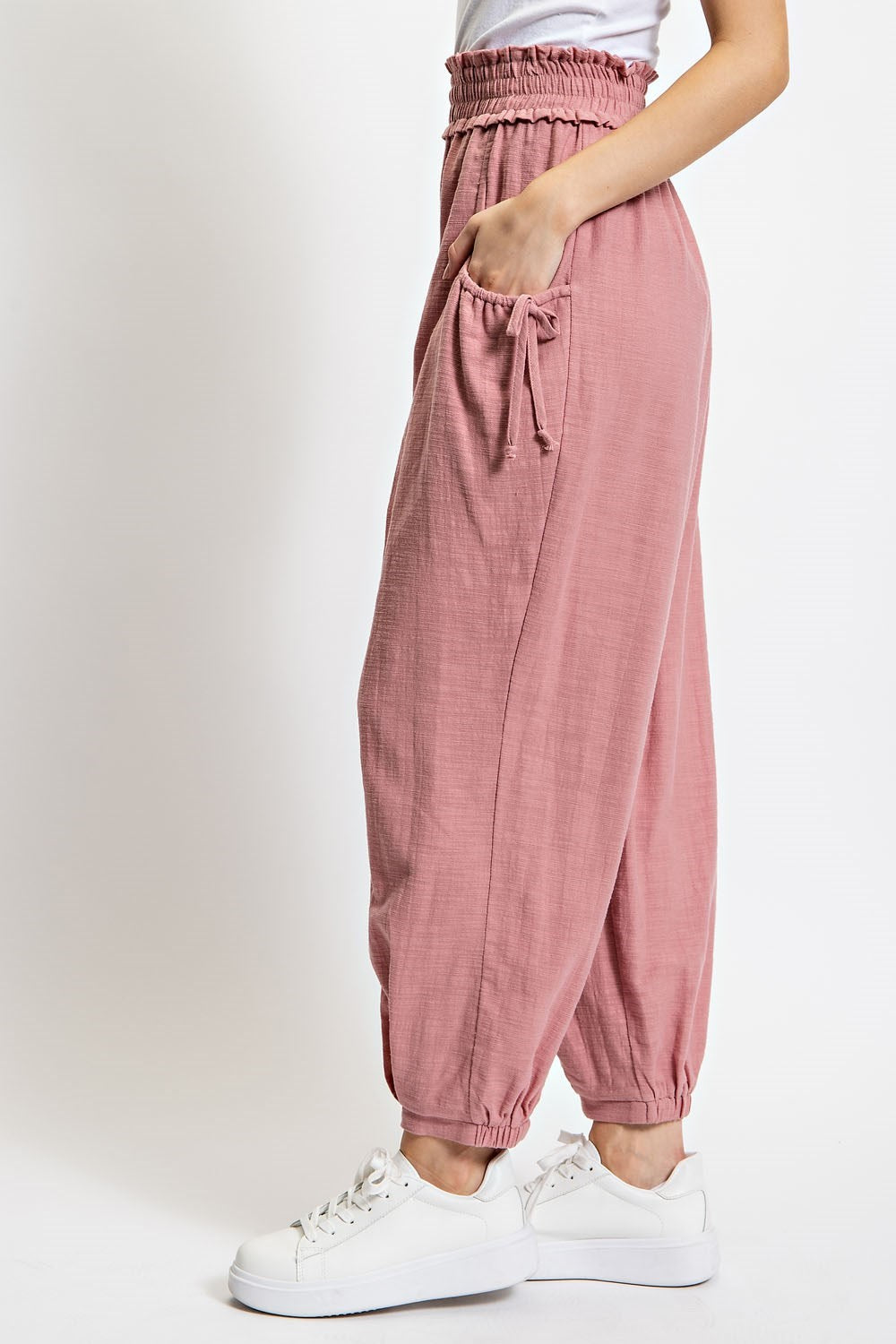 Voluminous Relaxed fit pant in Light Mauve