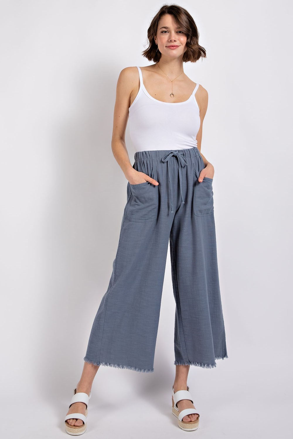 Frayed Wide Leg Pants