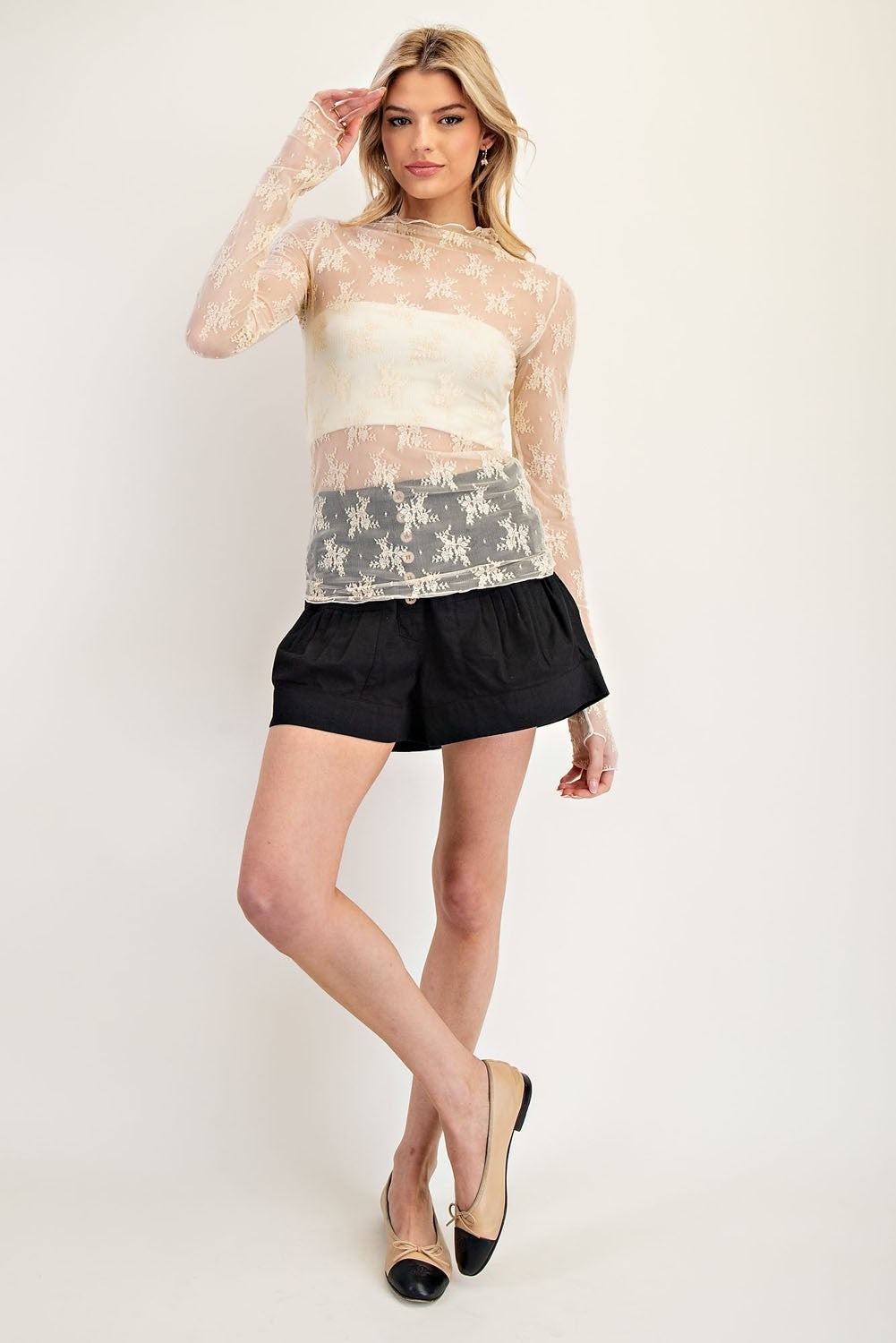 Lace Layering Top in Butter