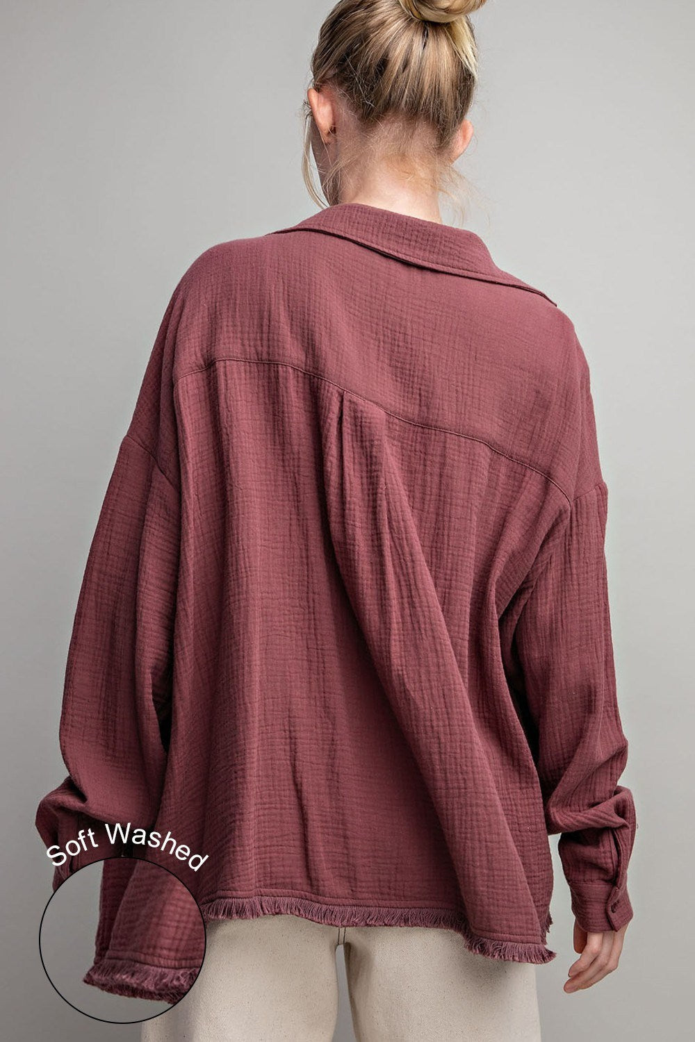 Soft Wash Linen Button up in Chocolate