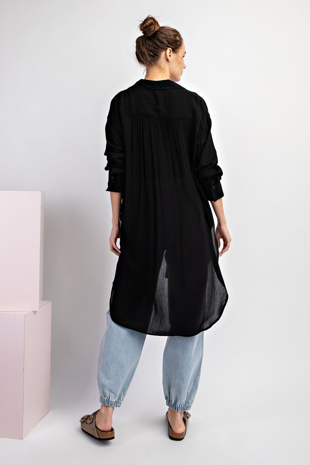 Hi-Lo Tunic Top in Black