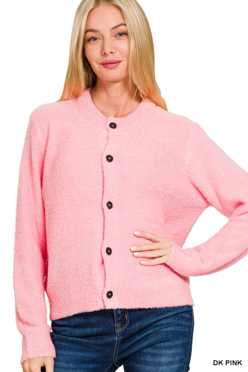 Sweet Heart Cardigan in Dark Pink