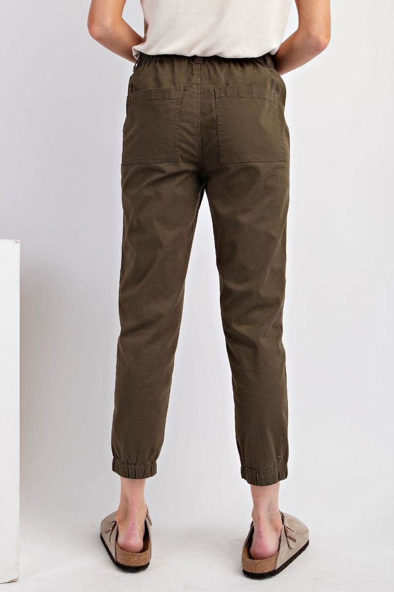 Straight leg joggers in Army