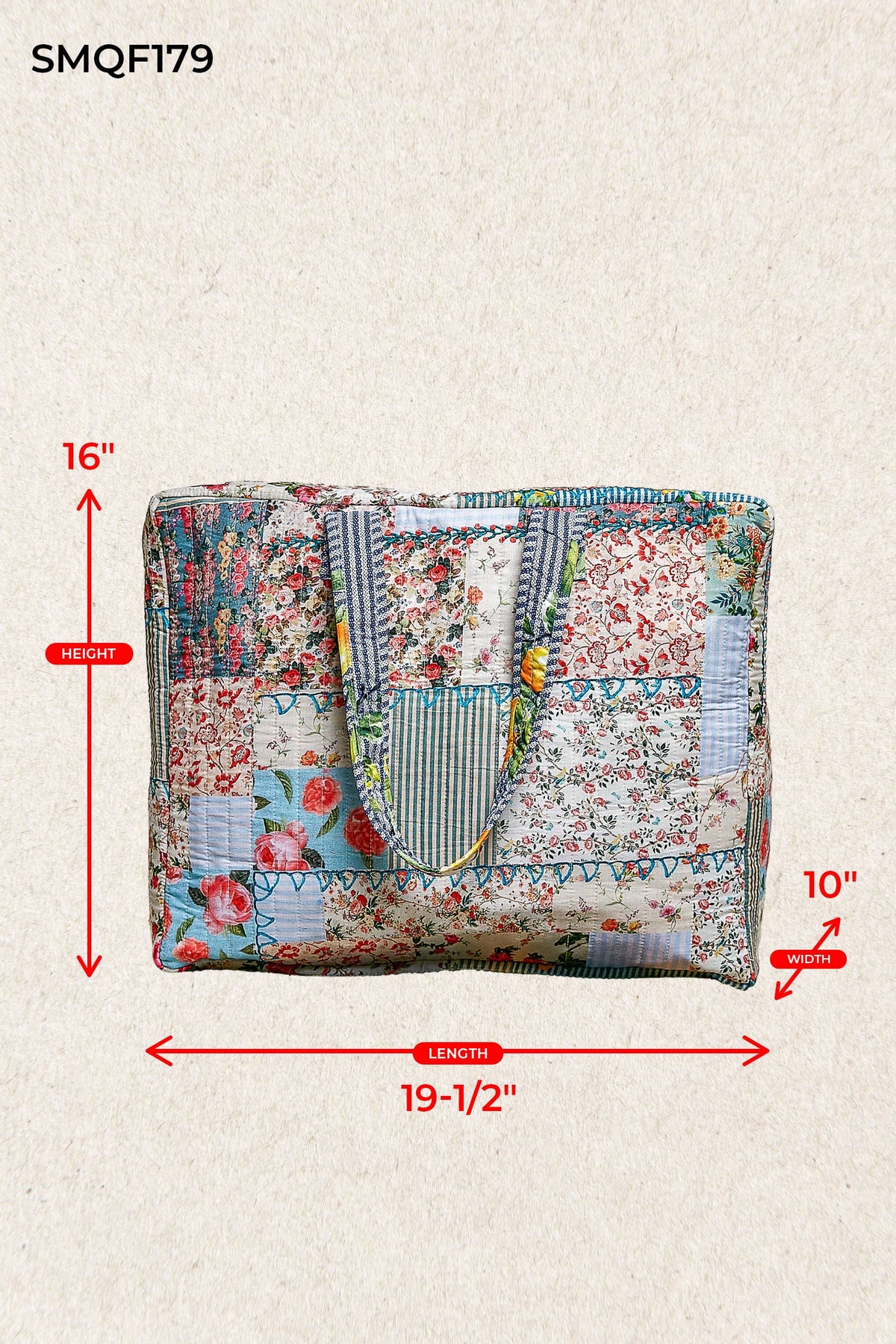 Trompe L’oeil Patchwork Structured Quilted Tote Bag