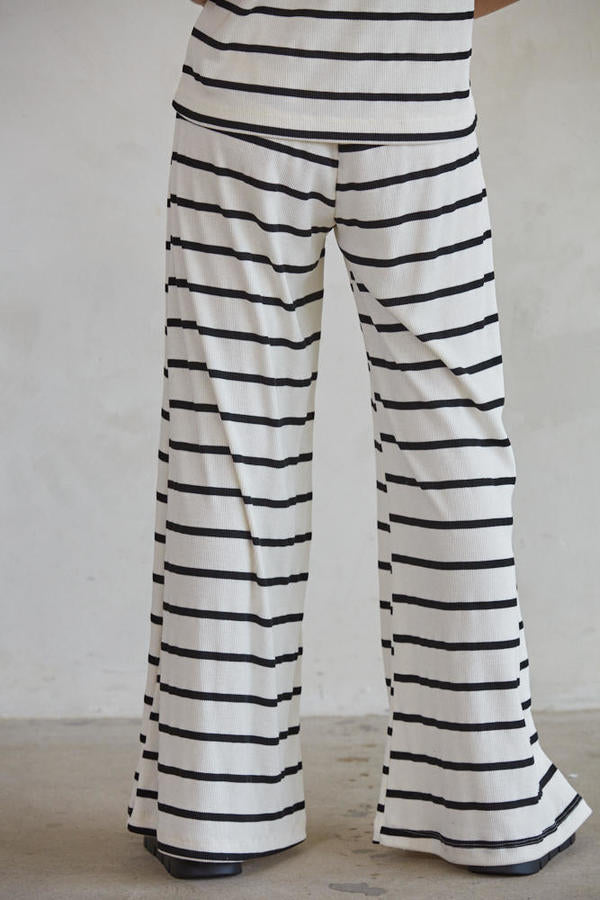 Black and White striped Pants