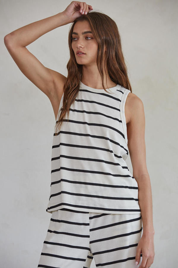 Black and White Striped Tank Top