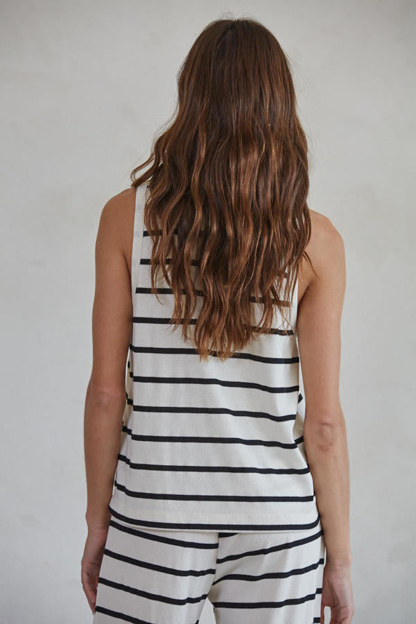 Black and White Striped Tank Top