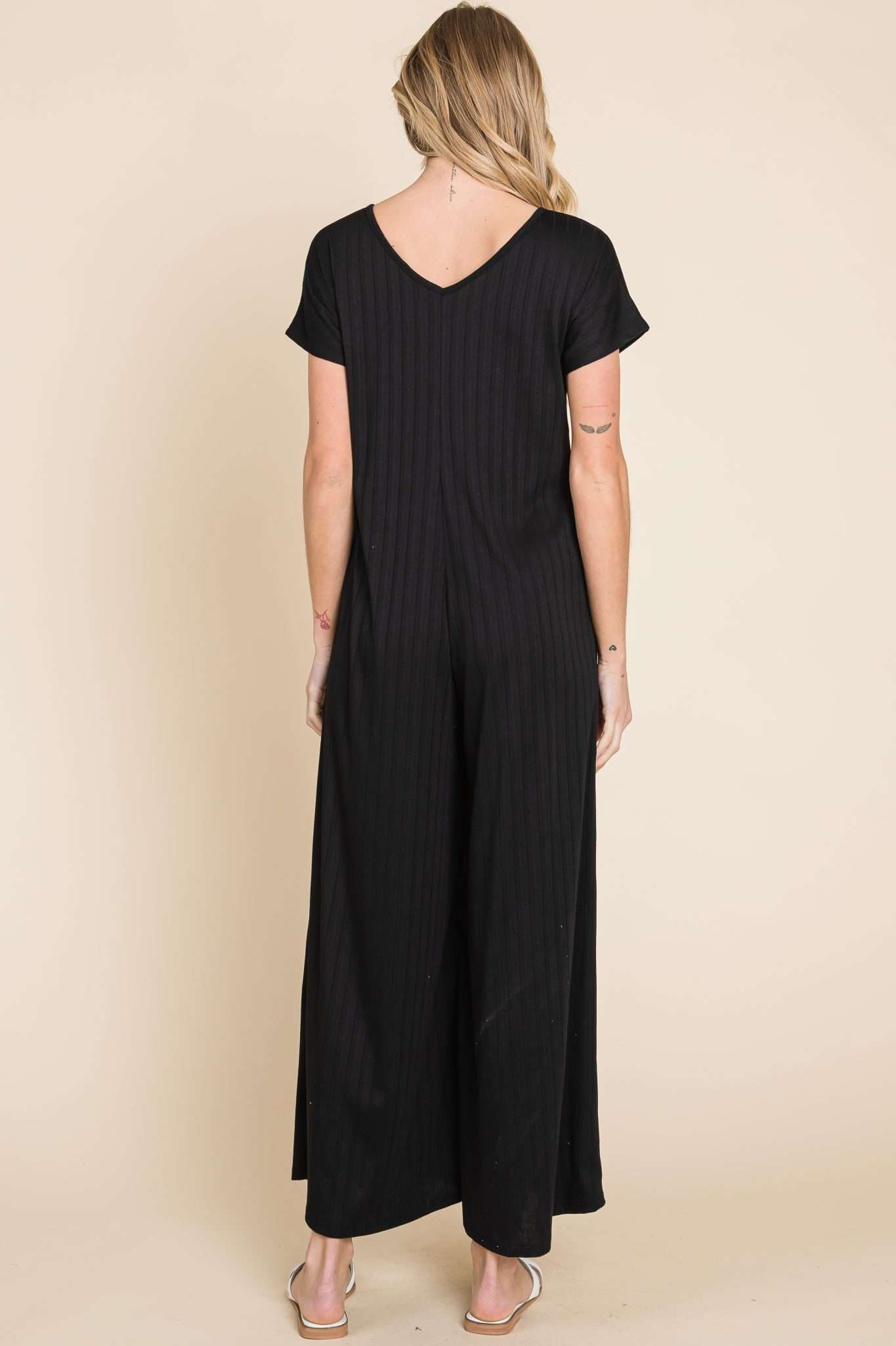 Wide leg ribbed Jumpsuit